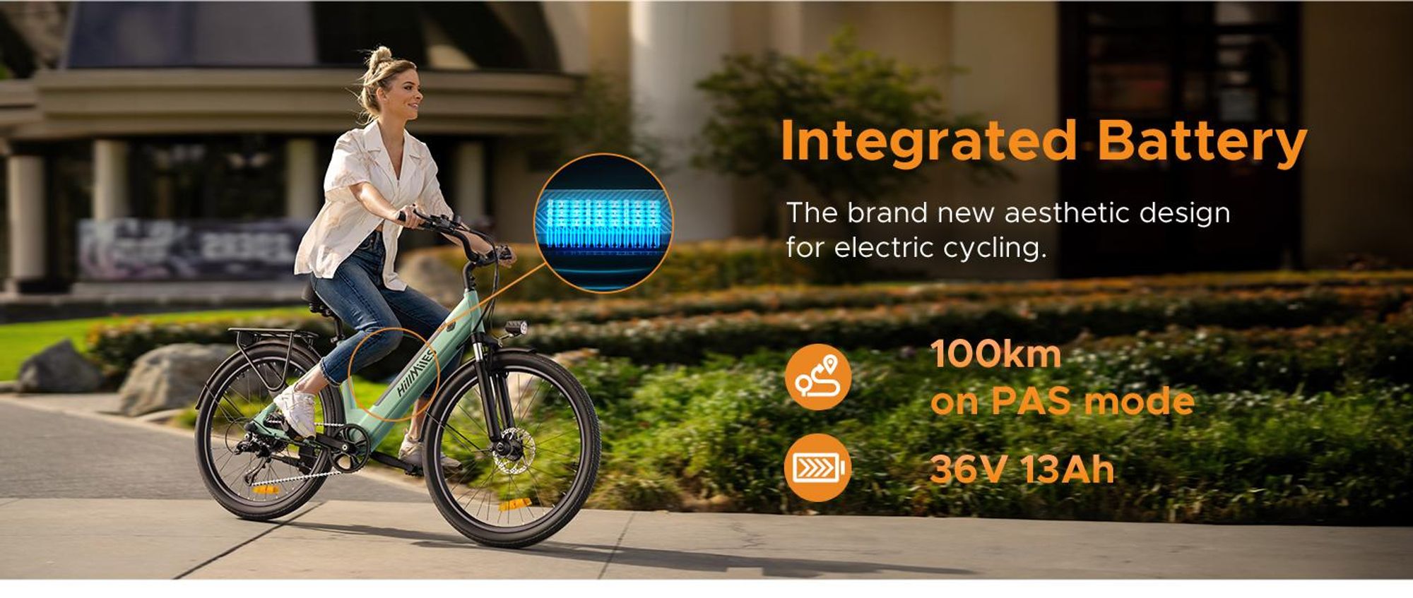 HillMiles E Bike, městské elektrokolo a E-Hollandbike s 36V 13Ah baterií do 80-100km, SHIMANO 7 rychlostí, 250W motor a 25km/h, MileCity1