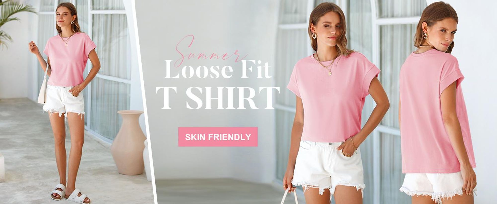 Sommerliches Damen-T-Shirt, Kurzarm, Rundhalsausschnitt, einfarbig, lockere Passform,Größe:M
