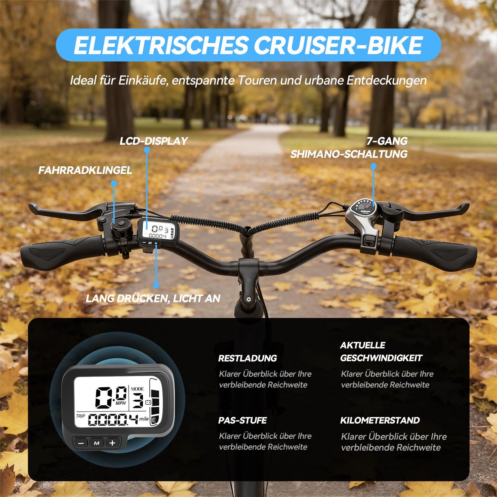 ESKUTE C100 PLUS Elektrofahrrad 250W 36V 13Ah Faltbares E-Bike Schwarz