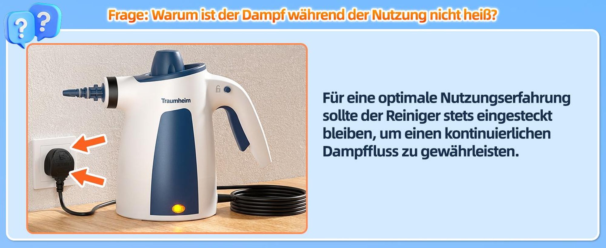 Dampfreiniger, Handdampfreiniger für das Haus Mehrzweck, 3 Bar Dampfdruck 350ML 1200W chemikalienfreier, Reinigung von Küche, Böden, Fliesen, Sofas