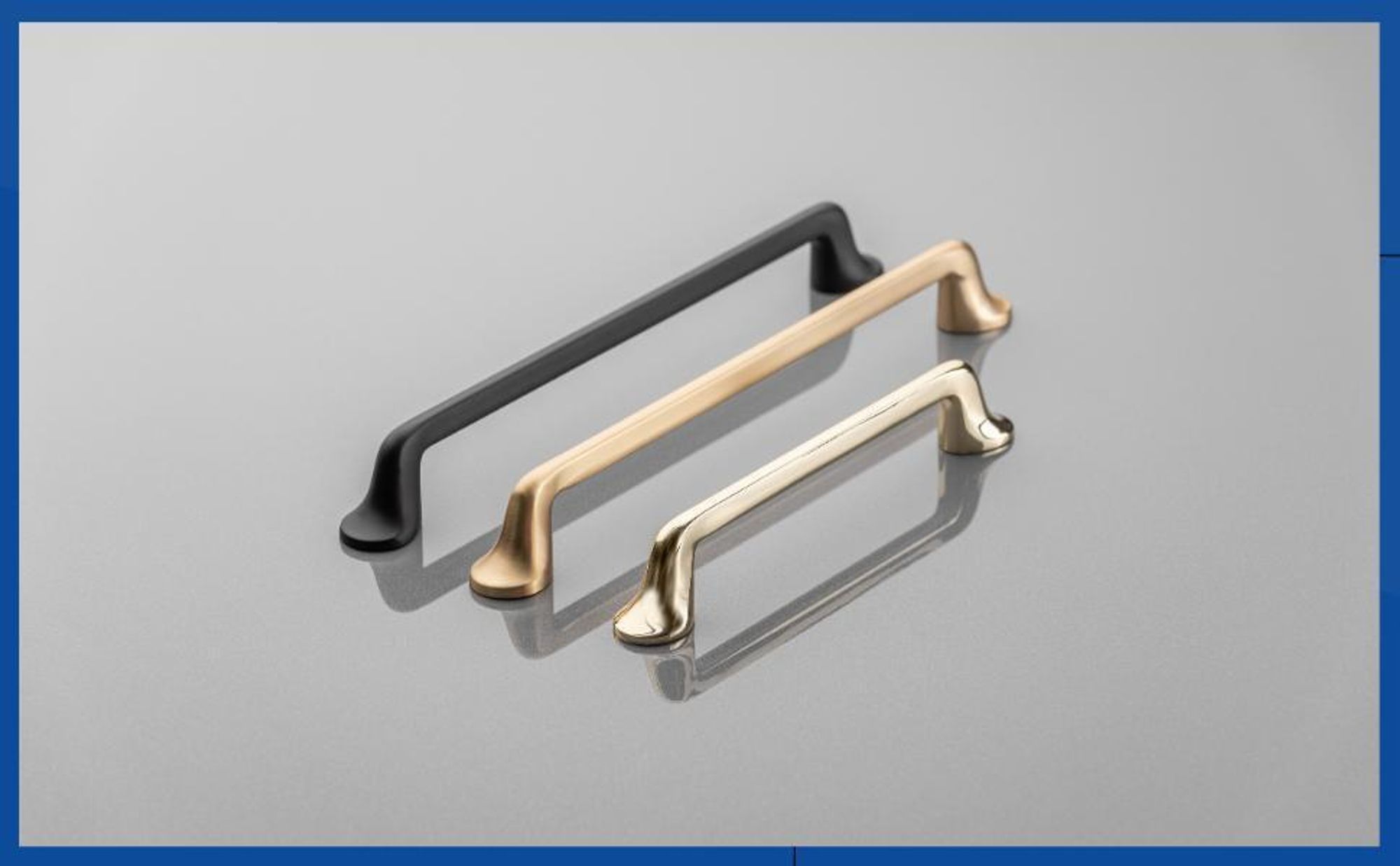 GTV - Halterung FABRICIO - Abstand 192 mm - Griff Griffe Möbelgriffe Möbelgriff - gebürstetes Gold