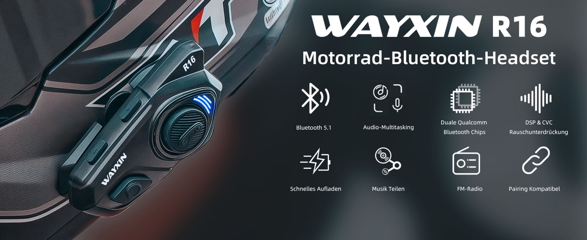 Headset, Interphone, Gegensprechanlage, Motorrad Intercom, Bluetooth Intercom, Intercom