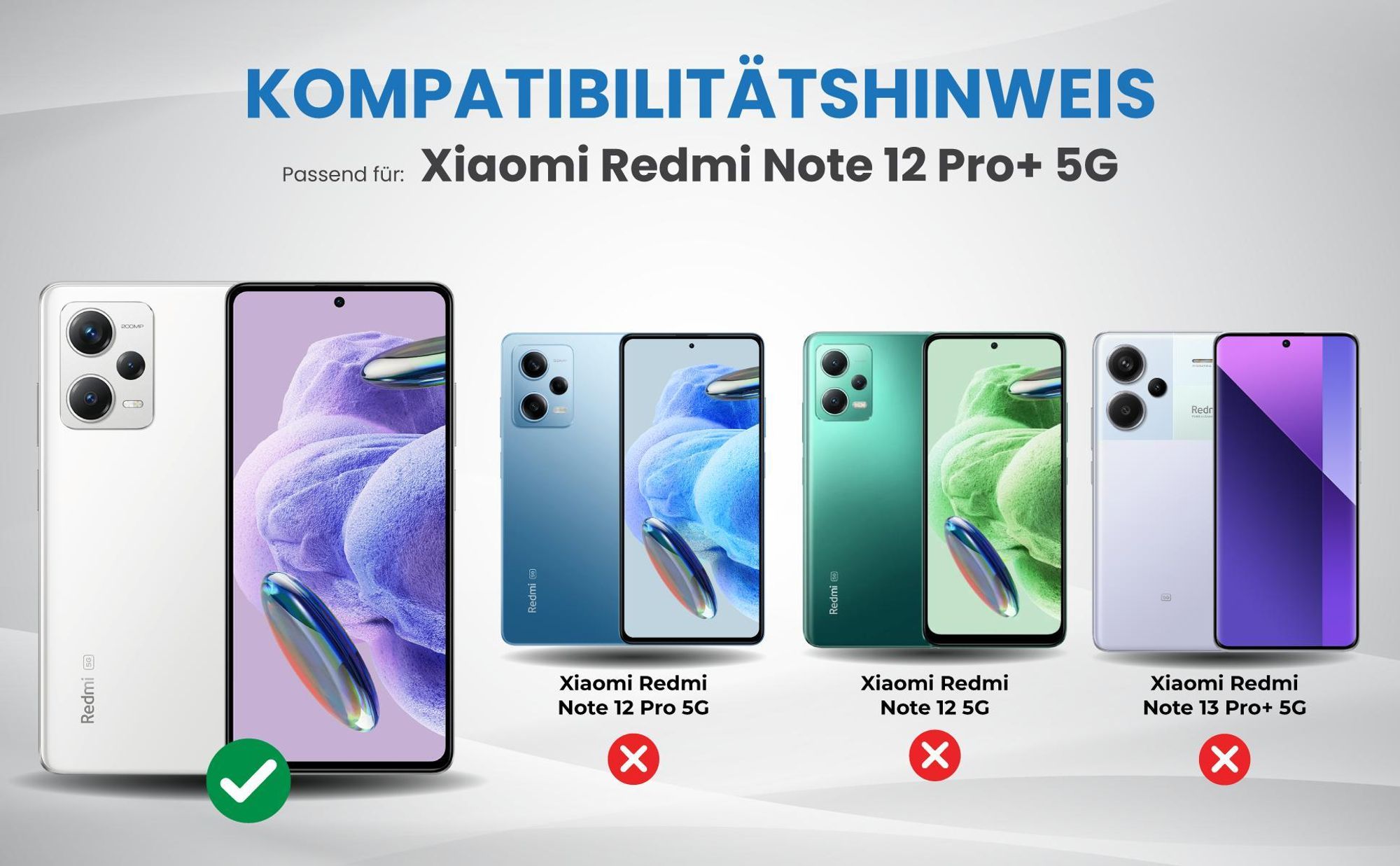 Kompatibilitätshinweise Hülle für Xiaomi Redmi Note 12 Pro+ 5G