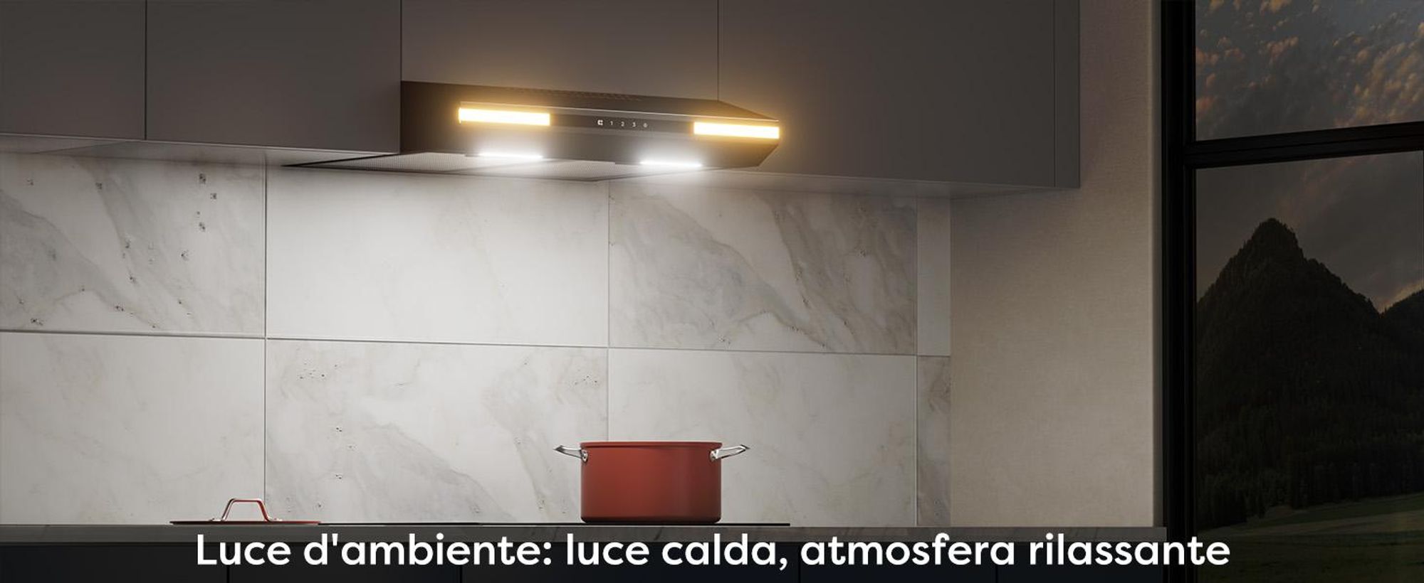 Cappa sottopensile A+ 330 m³/h, 60 cm Cappa aspirante da incasso, touch control, motore DC ricircolo/aspirazione VM6921B