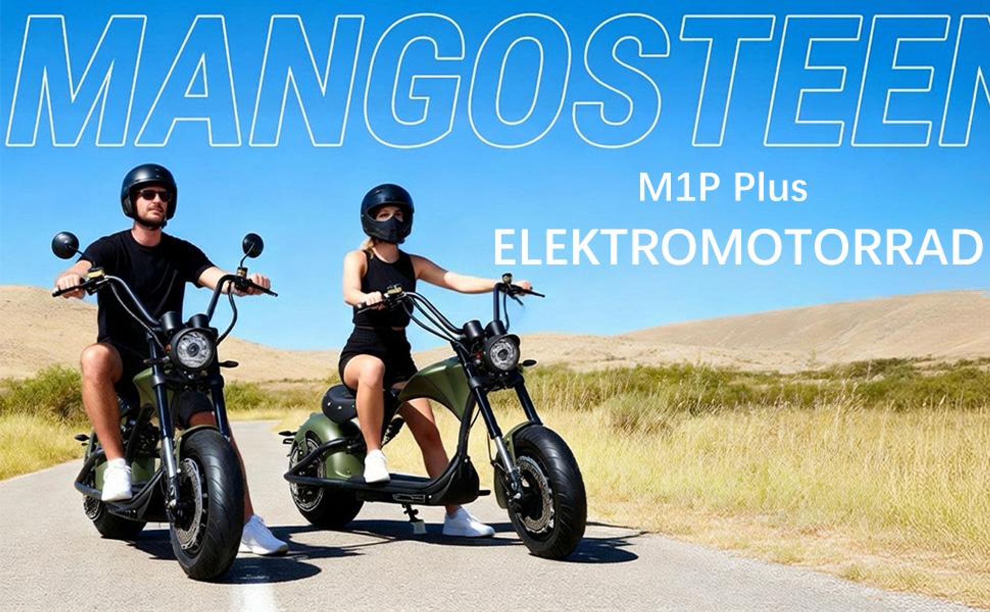 M1P E-Chopper Elektro-Kleinkraftrad 45 km/h, 2000W, 60V 30Ah Lithium-Akku, 80 km Reichweite, Hydraulikbremsen, Federung, abnehmbarer Akku, 200 kg