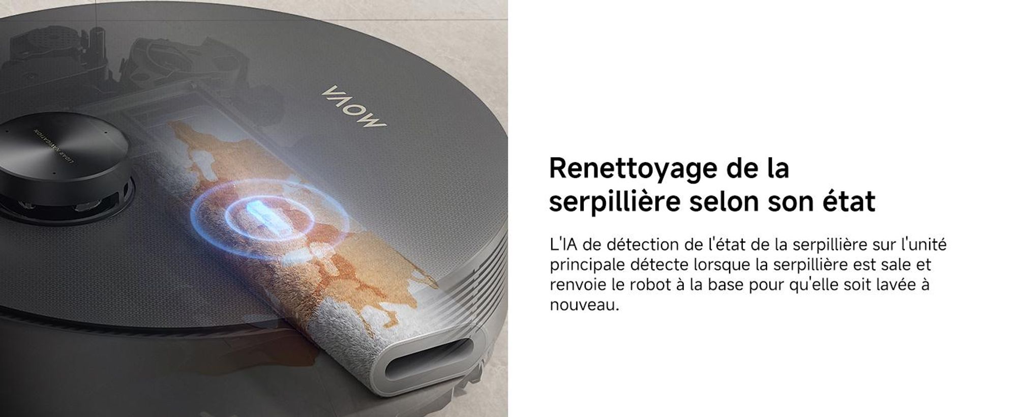 MOVA Z50 Ultra Robot Aspirateur avec Serpillière Chenille Autonettoyante, Aspiration 19 000 Pa, Détection Multiple Saleté Temps Réel, Noir