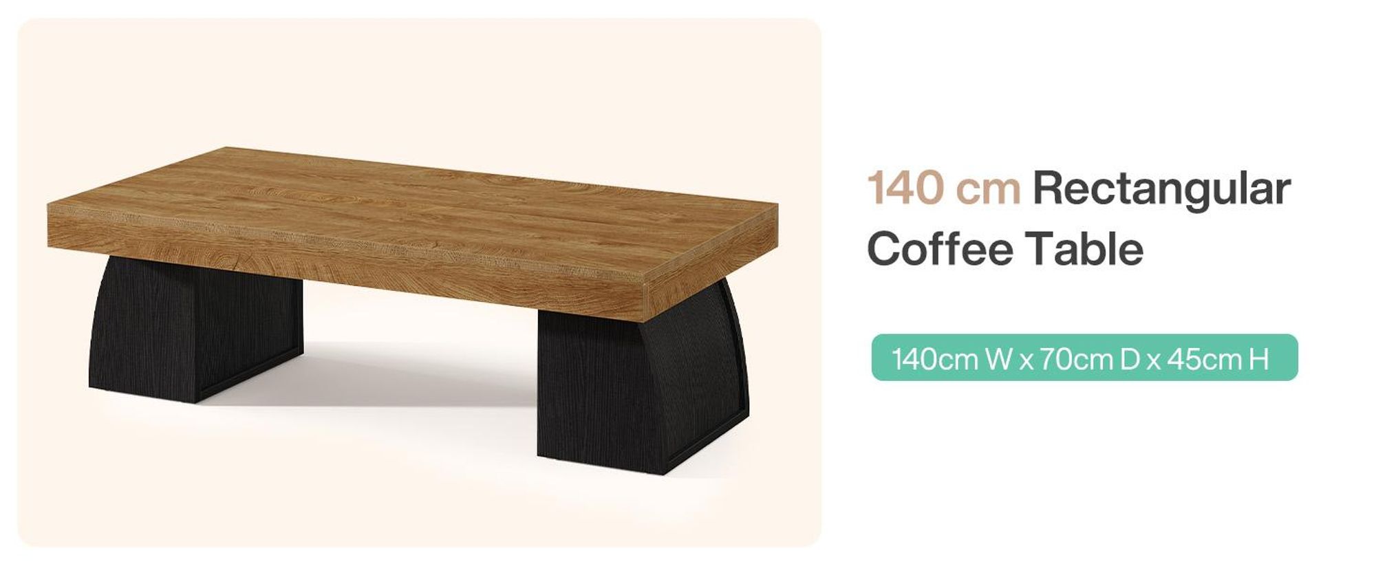 Wanbor  Couchtisch, Industrieller Couchtisch mit schwarzem Gestell, Moderner Beistelltisch aus Holz für Wohnzimmer, Holzmaserung und Schwarz
