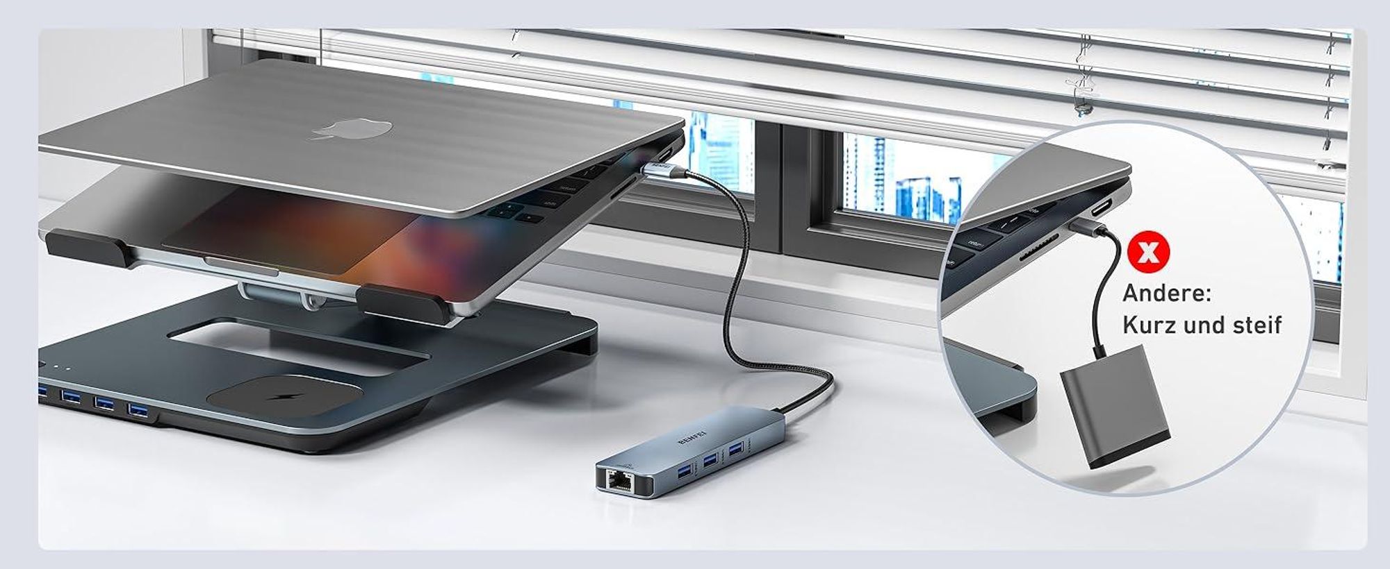 BENFEI Hubs USB C Hub 6in1 mit HDMI Ethernet und 100W PD