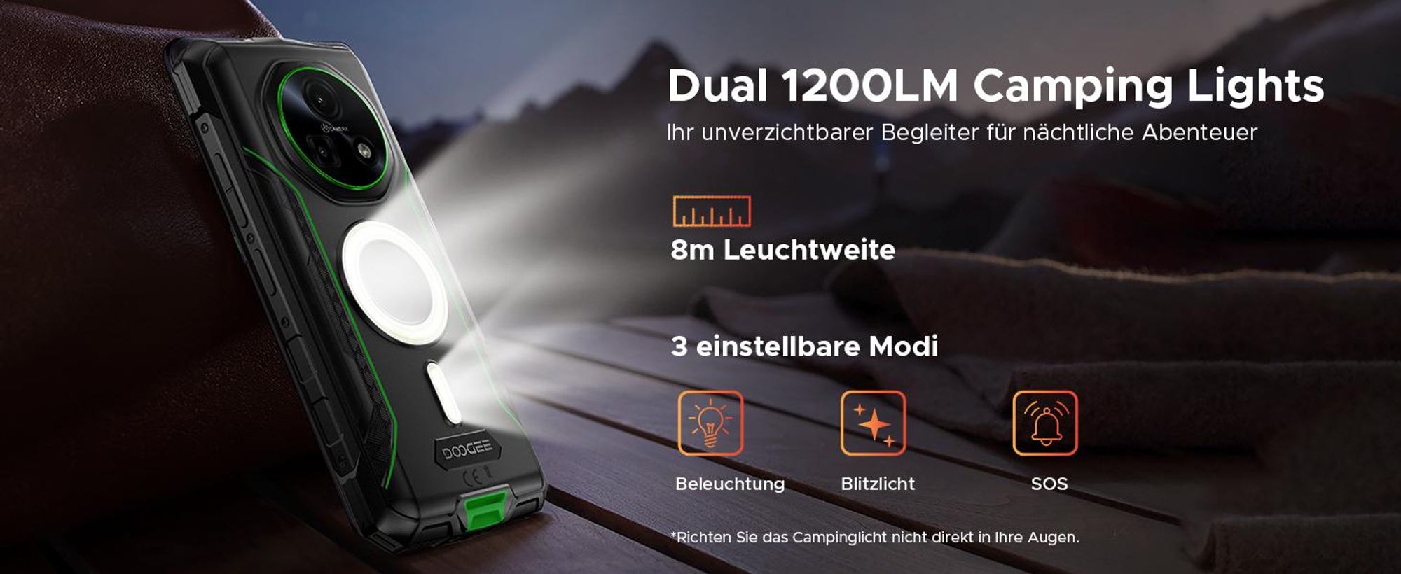 DOOGEE Fire 5 Ultra Outdoor Smartphone Handy, 4G, IP68/IP69K, 6,6" 90Hz, 13000mAh, 32+256GB, 48MP, NFC, Fingerabdruck, ohne Vertrag