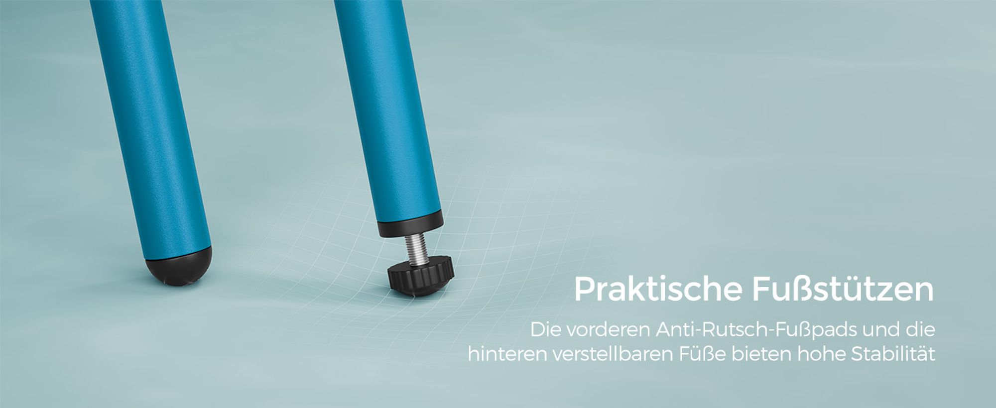 SONGMICS Balkonmöbel, 3er Set, Gartenmöbel-Set, mit Tisch, 2 Stühlen, seeblau