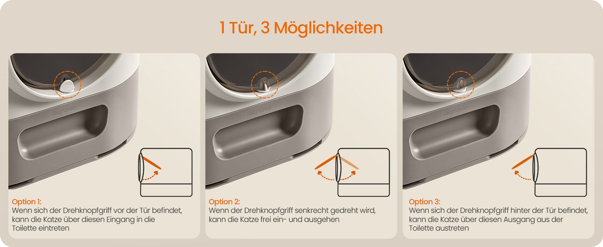 Feandrea Katzenklo, Katzentoilette XXL, mit Deckel, ausziehbares Tablett, für große Katzen Haferflockenfarben