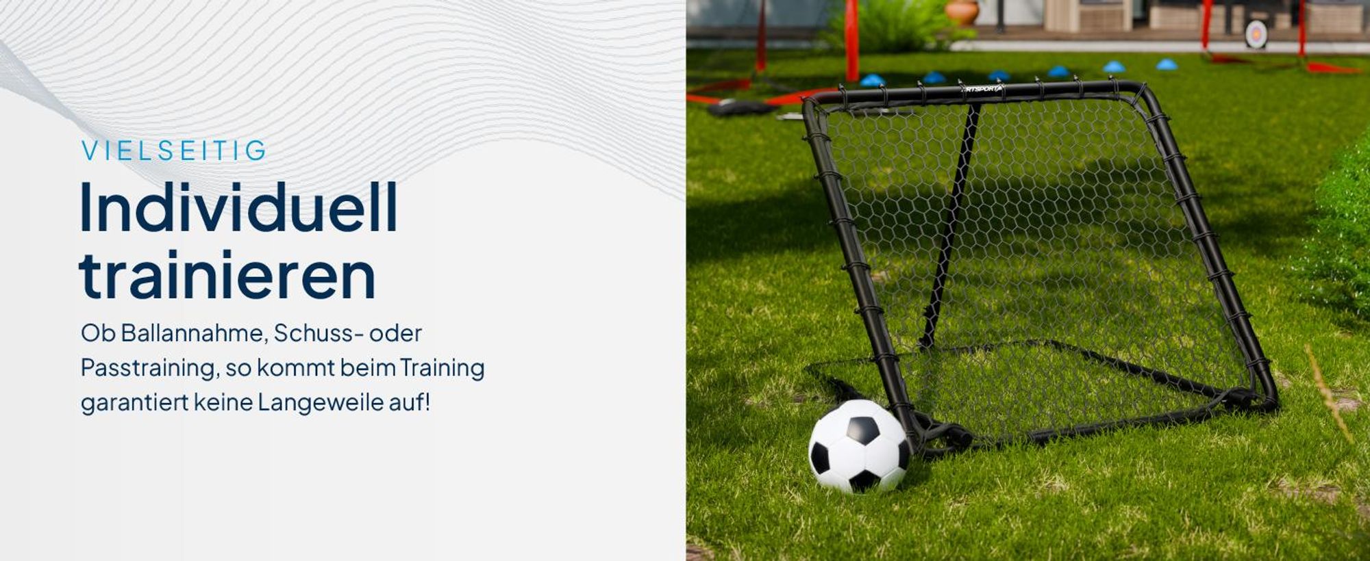ArtSport Fußball Rebounder Power Pass - verstellbar, stabiler Rahmen, platzsparend verstauen