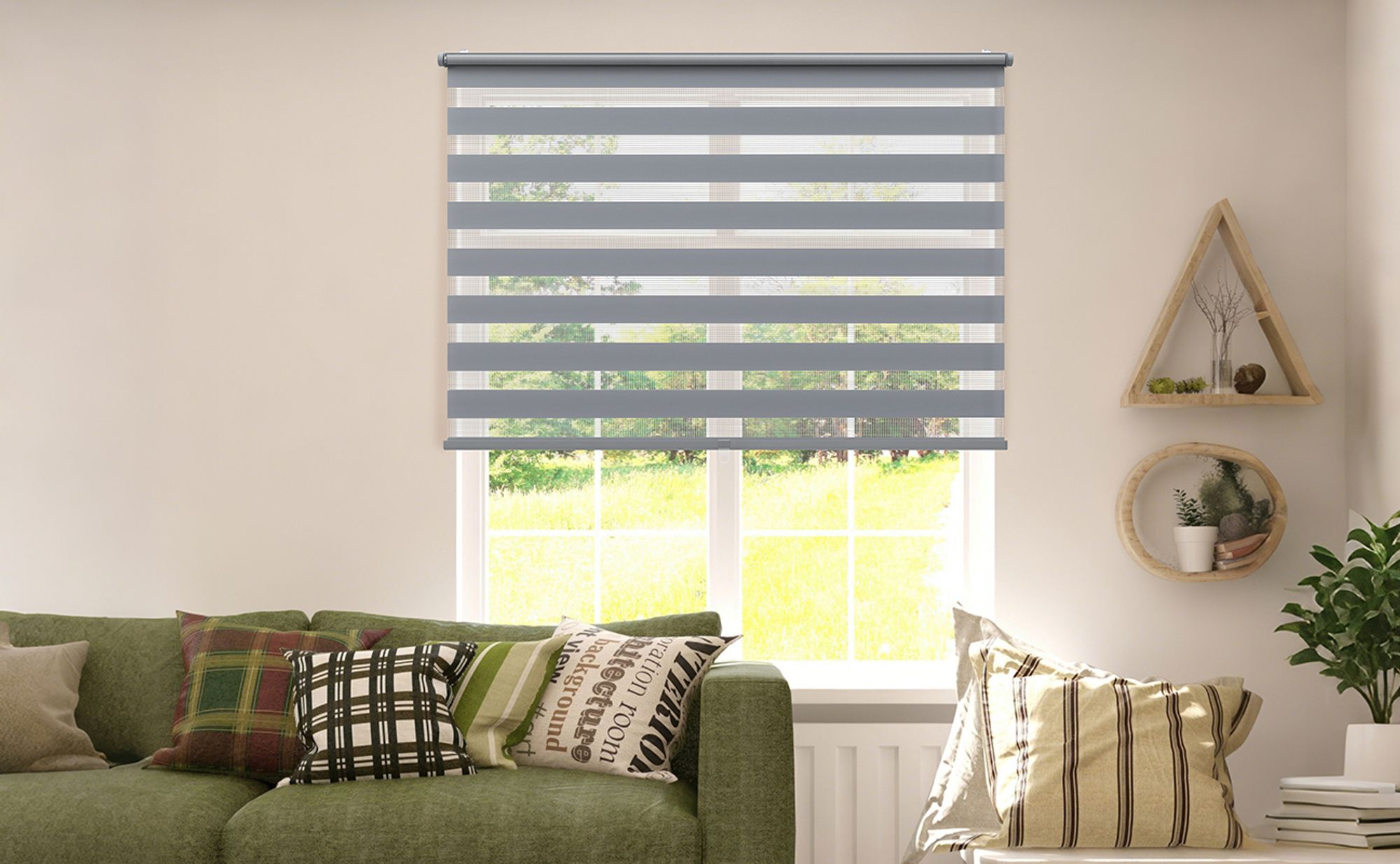 Doppelrollo schnurlos Duo Rollo Klemmfix Rollos für Fenster ohne Bohren & zum Bohren Faltrollo 105x130cm Dunkelgrau