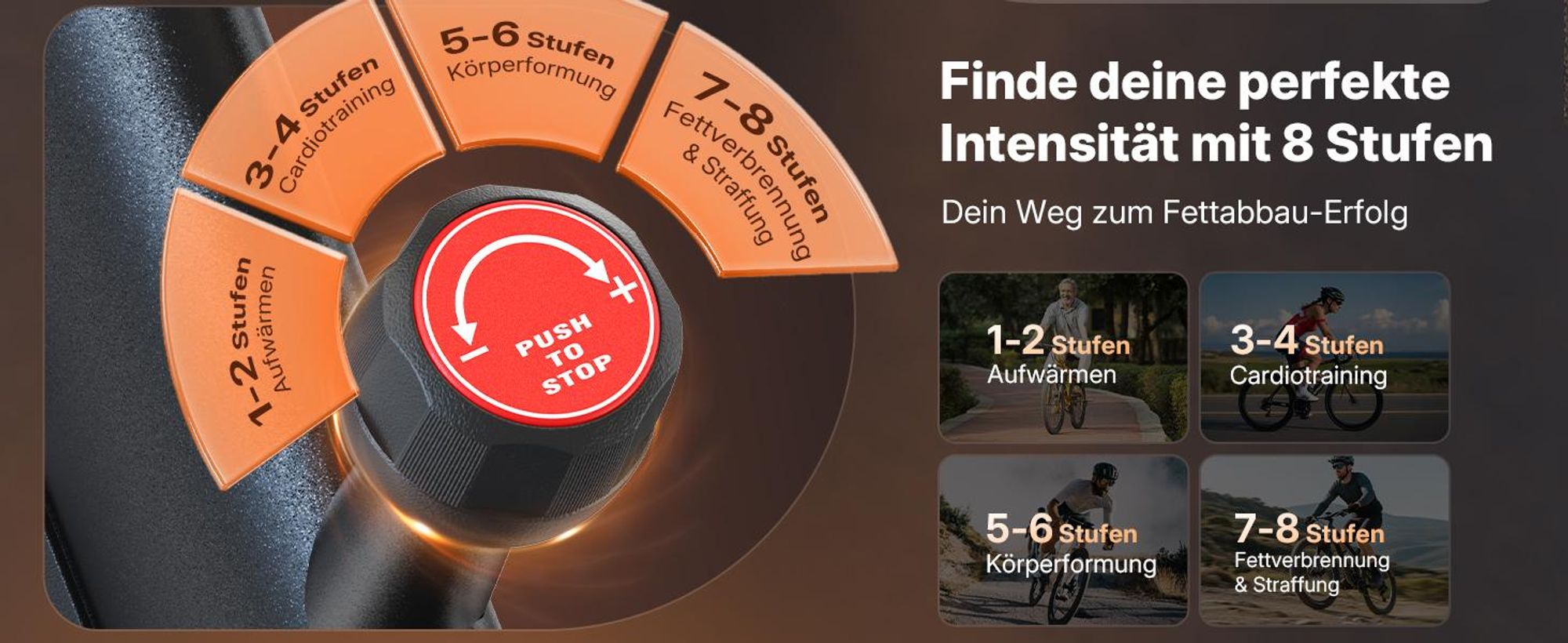 Heimtrainer Fahhrad für Zuhause, leises Fitnessbike mit LCD-Display, Magnetischer Widerstand, 8 Widerstandsstufen, bis 150 KG belastbar