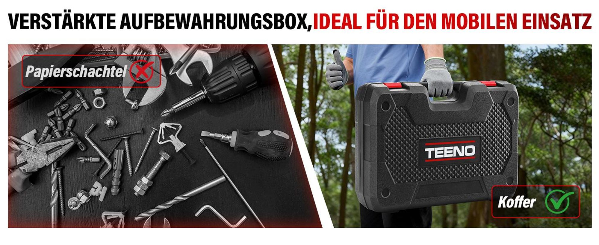 TEENO 2-in-1-Gartenwerkzeug-Set: Mini-Kettensäge mit Akku 6 Zoll + elektrische Gartenschere, kabellos, 0 – 40 mm, 2 x 4,0 Ah Batterien