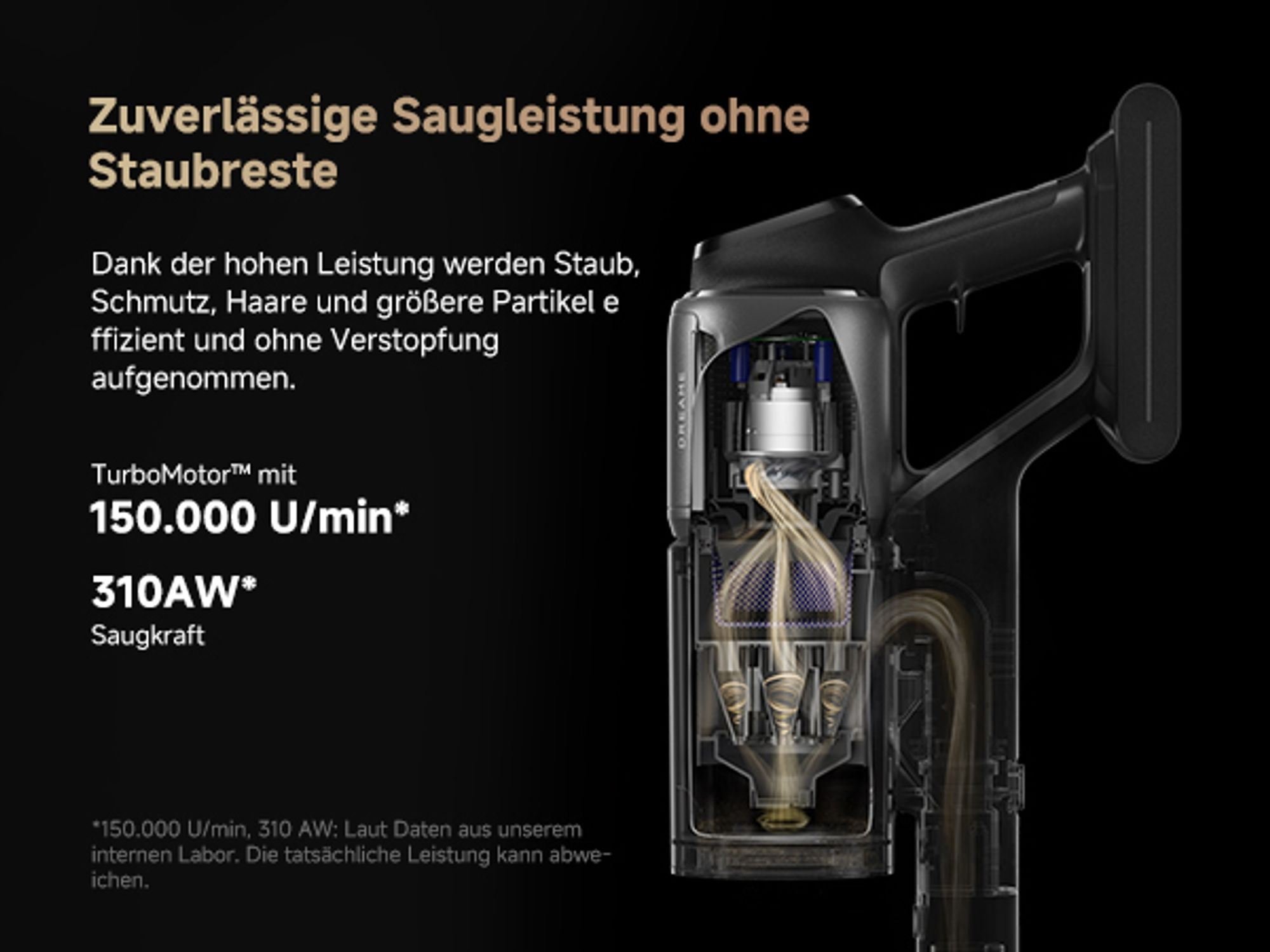 Dreame Z40 Station Akku-Staubsauger– Kabelloser Stielstaubsauger mit automatischer Leerung, Reinigungsstation, 310 AW Saugkraft, 160 Min