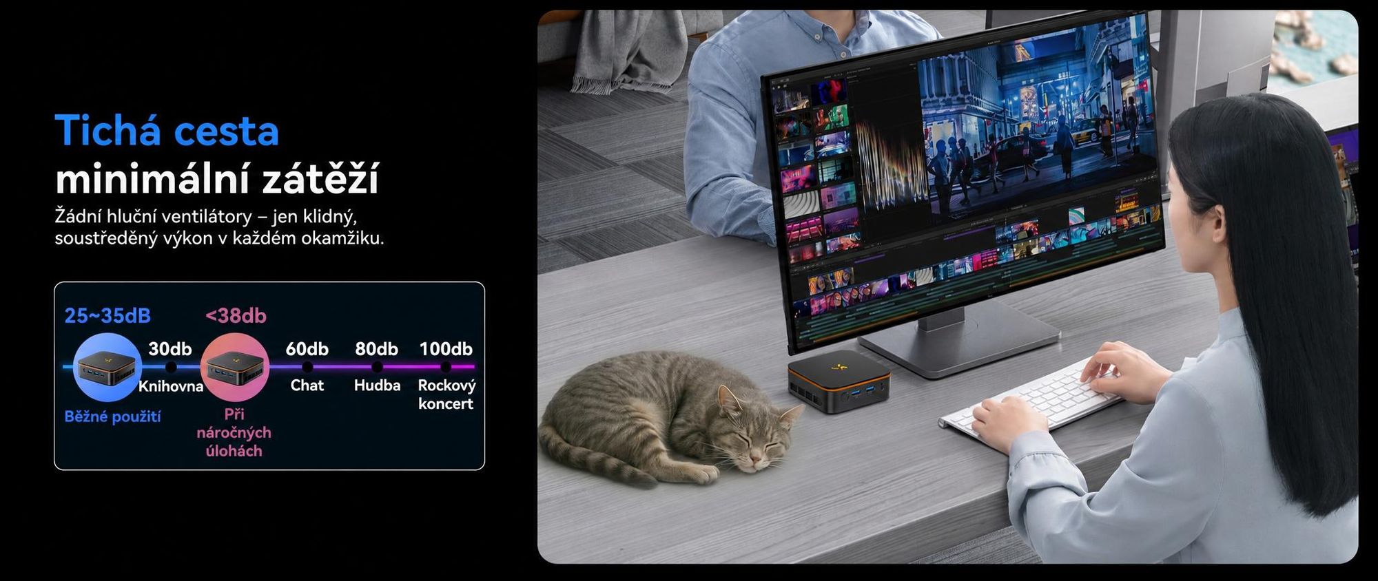 Mini PC Blackview-Huidun H50 s procesorem AMD Ryzen 3300U, grafickou kartou Vega 6, 16 GB RAM, 512 GB SSD, výstupem 4K a ultrakompaktním designem o objemu 0,35 l