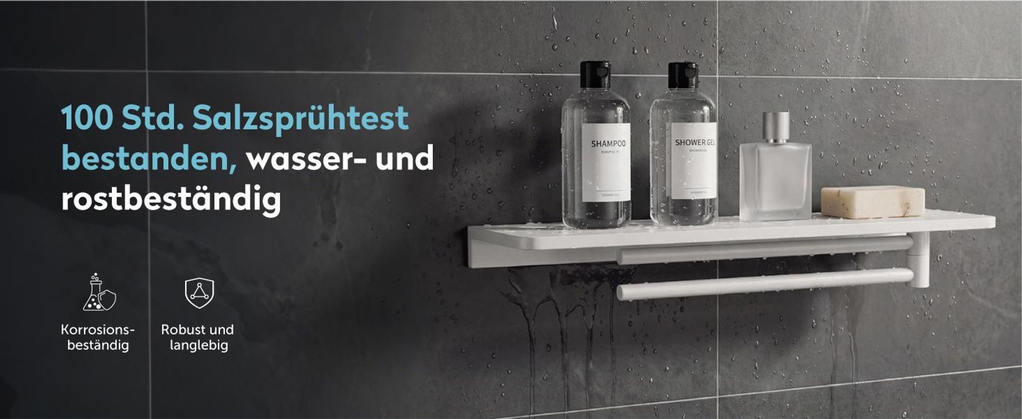 doporro Handtuchhalter Wand mit Ablage, Badezimmer Organizer zum Bohren, 180° schwenkbarer Handtuchstange 2-armig,Badezimmerregal,Weiß Reglo-19