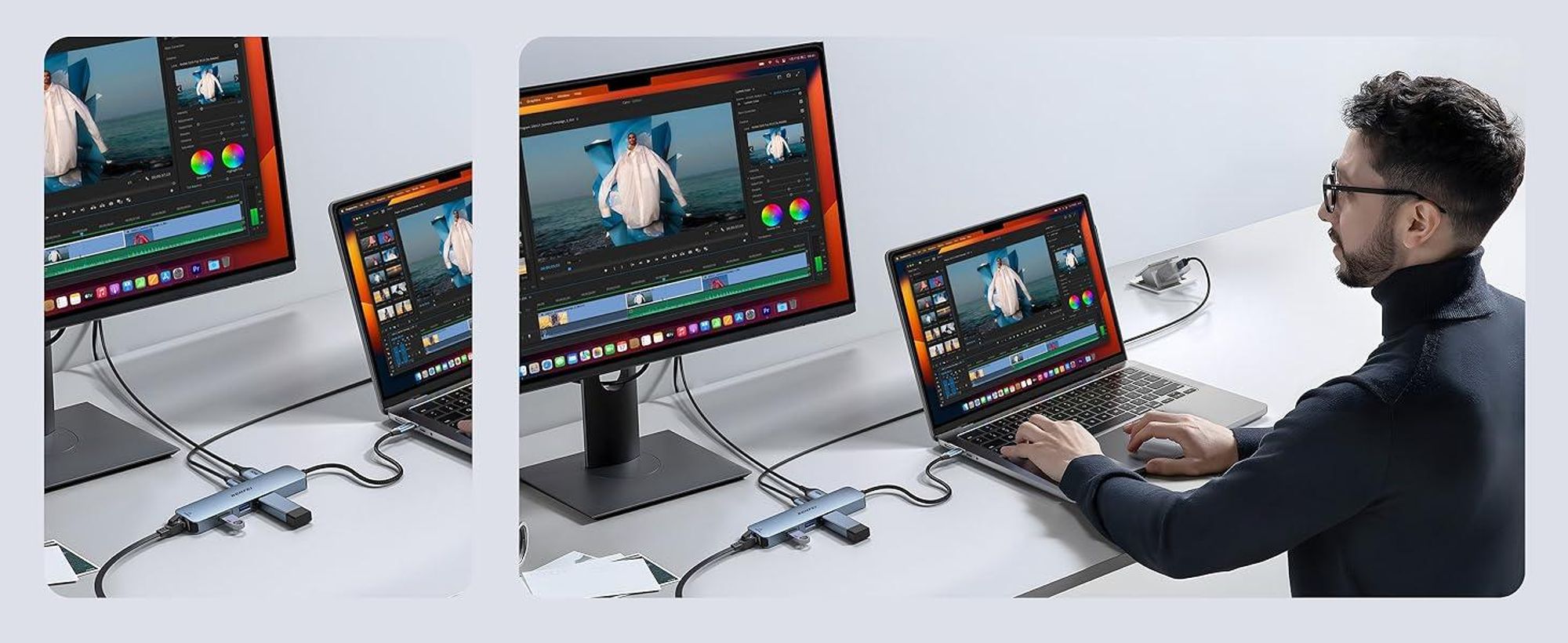 BENFEI Hubs USB C Hub 6in1 mit HDMI Ethernet und 100W PD