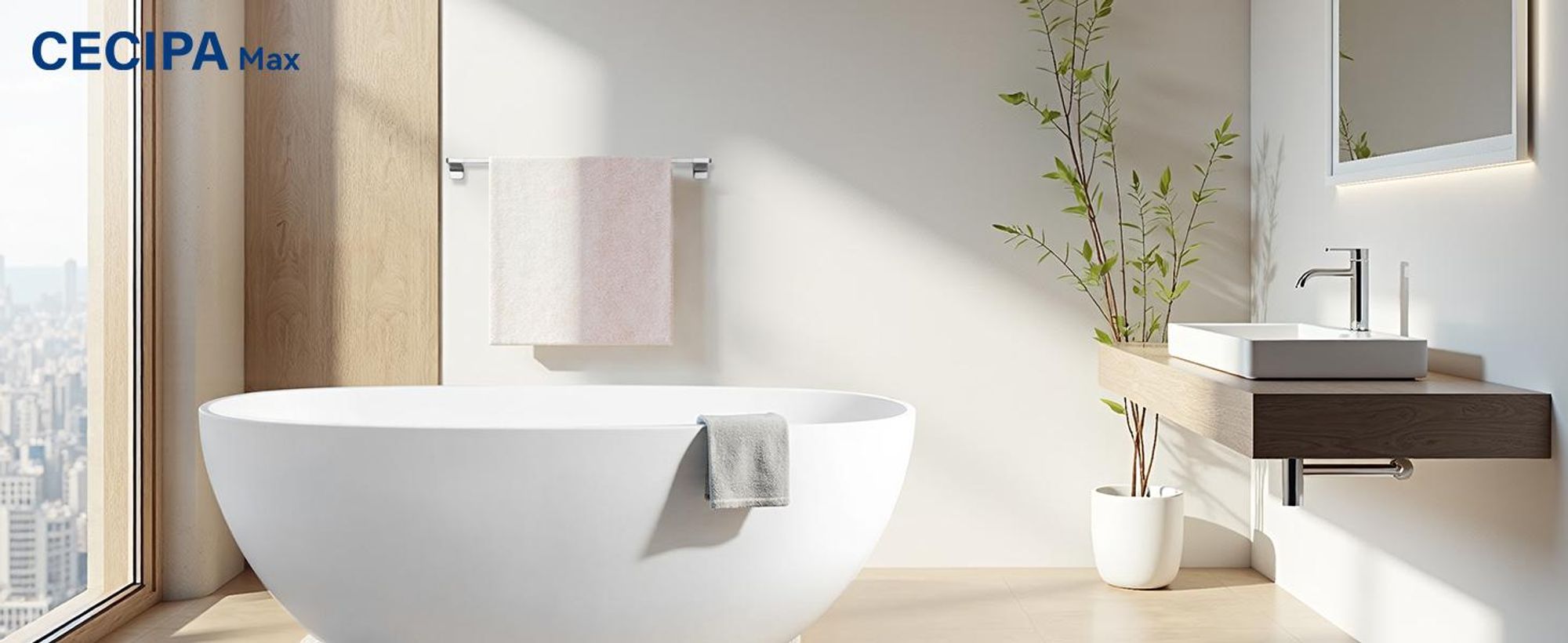 CECIPA quadratischer Handtuchhalter, gebürsteter Edelstahl Badetuchhalter, moderner Wand Handtuchstange für Badezimmer