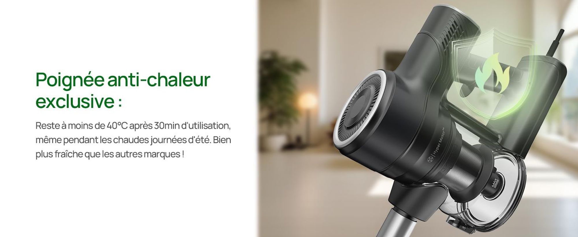 Vactidy C6 Aspirateur avec cordon, cordon de 7m/1.7kg/30000Pa/600W, réservoir à poussière de 800mL Aspirateur à manche, vidage à un seul bouton, aspir