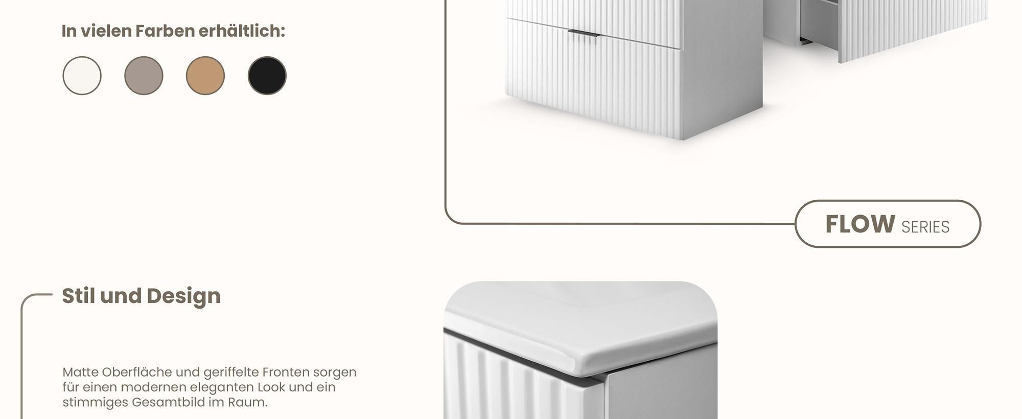Badmöbel, Waschbeckenunterschrank, Badezimmerschränke, RODAN, Badschrank, Waschbecken, Bad