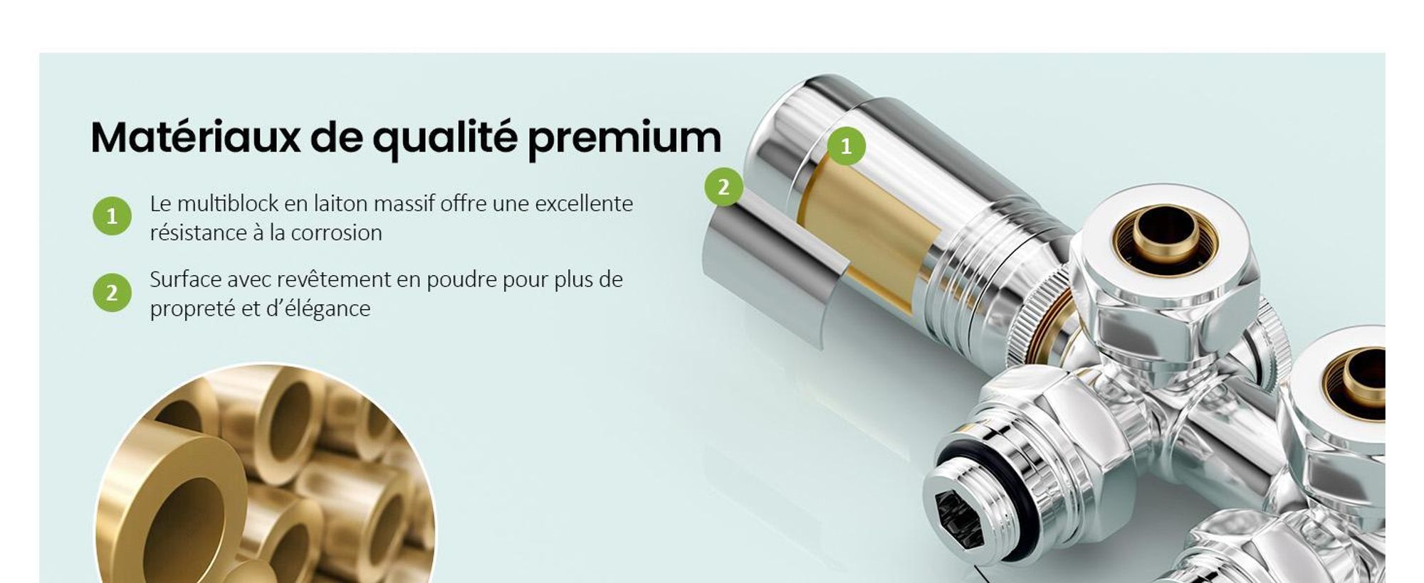 S'AFIELINA Garniture de raccordement de radiateur Multiblock Set Radiateur 15mm/16mm, chrome, laiton,G 1/2" filetage,Pour montage en angle et forme de passage