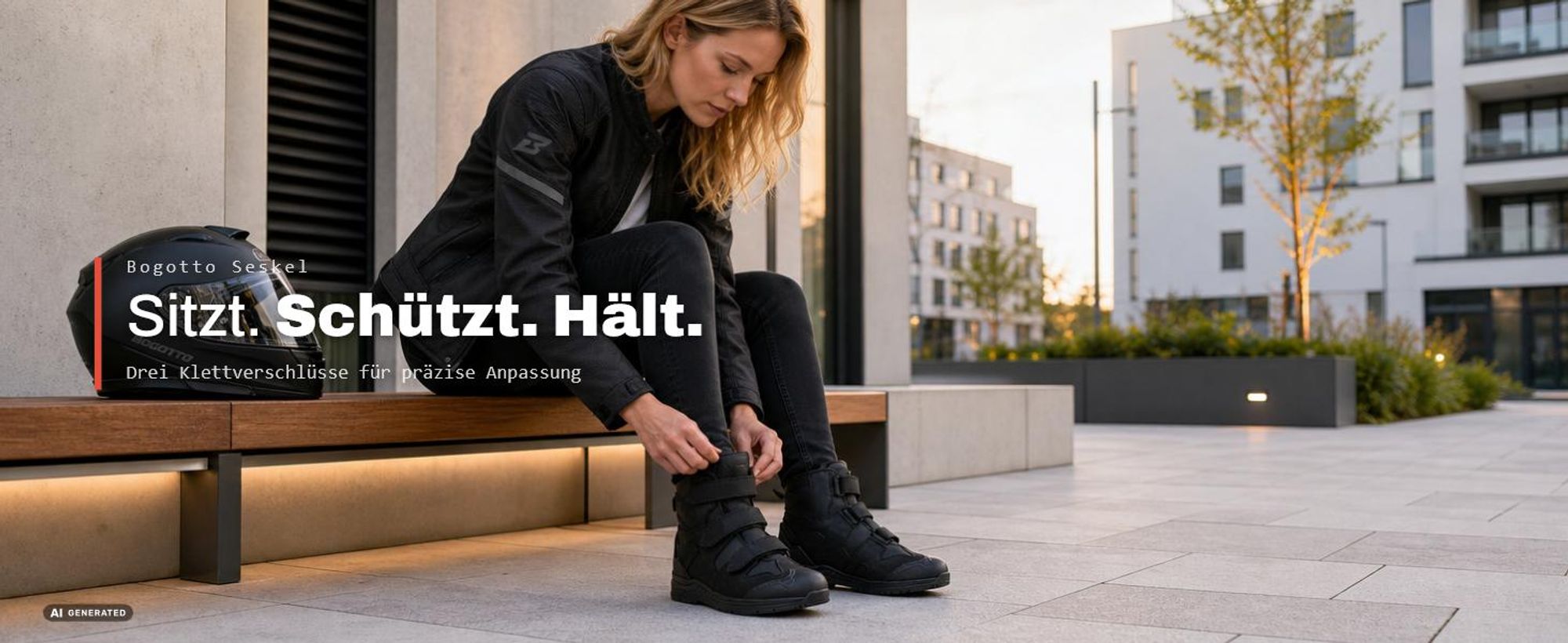 Bogotto Seskel Motorrad Stiefel, schwarz, 41