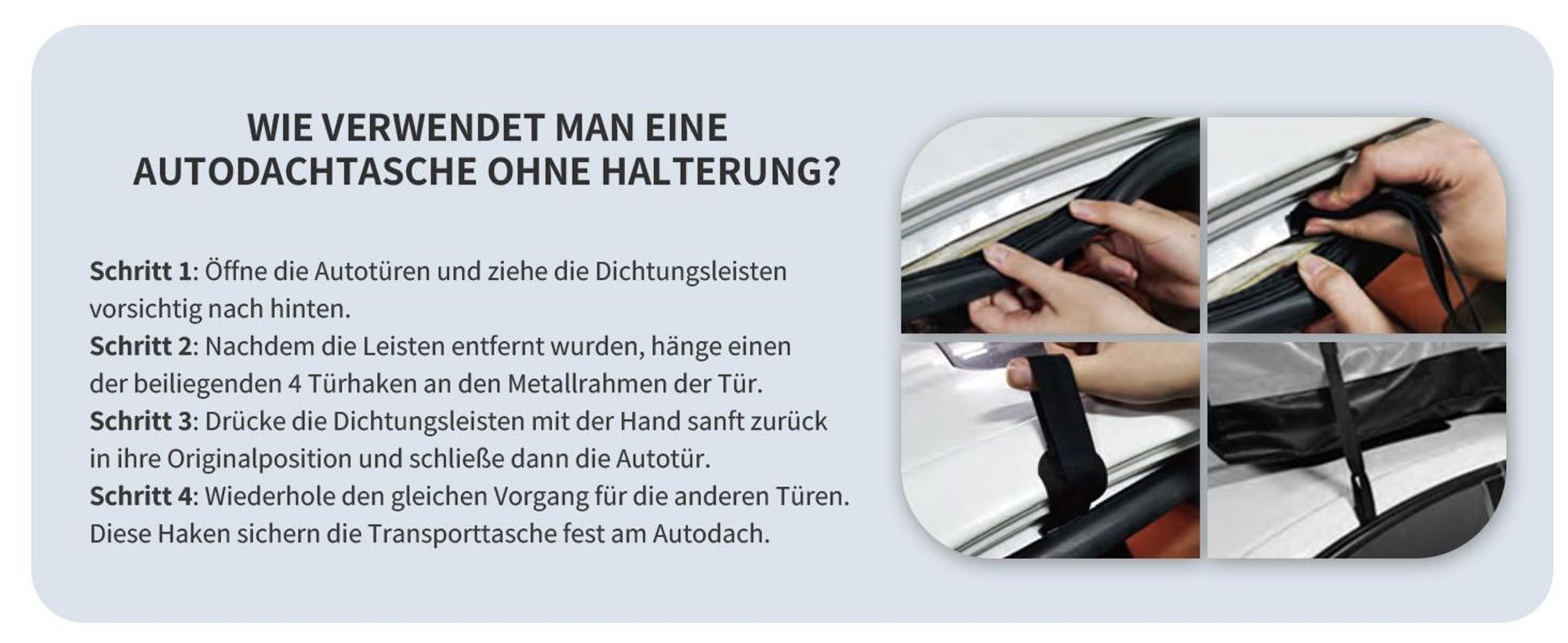 Puluomis Dachbox 410L faltbar wasserdicht mit Türhaken, Schloss, 8 robuste Gurte, rutschfeste Matte, 500D PVC für alle Fahrzeuge mit/ohne Dachträger