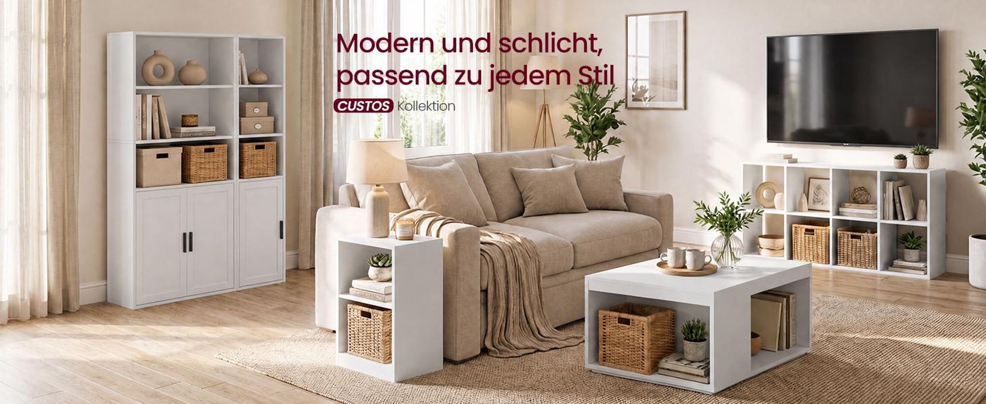 VASAGLE Bücherregal, 5-stöckiges hohes Regal, Standregal mit Tür und offenen Fächern, 31,8 x 24 x 145,9 cm, vielseitig einsetzbar, weiß