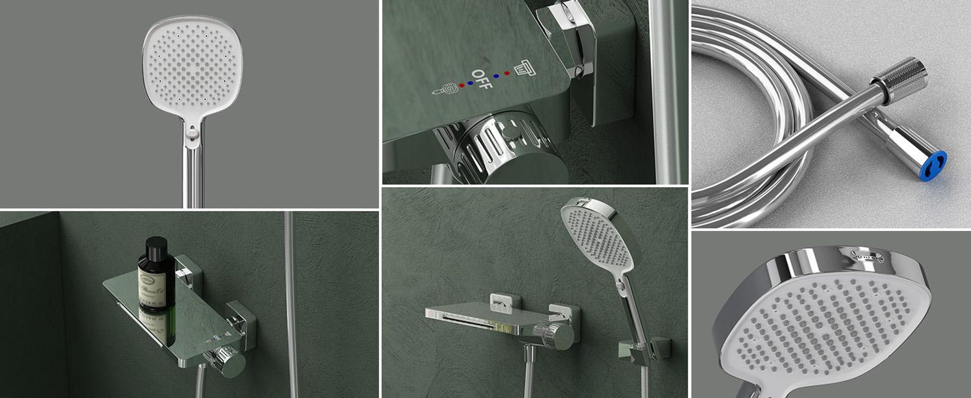 Mai & Mai Badewannenarmatur mit Handbrause Wasserfall Wannenarmatur 4 Strahlarten Wandarmatur für Badewanne aus Messing Silber DSN-403