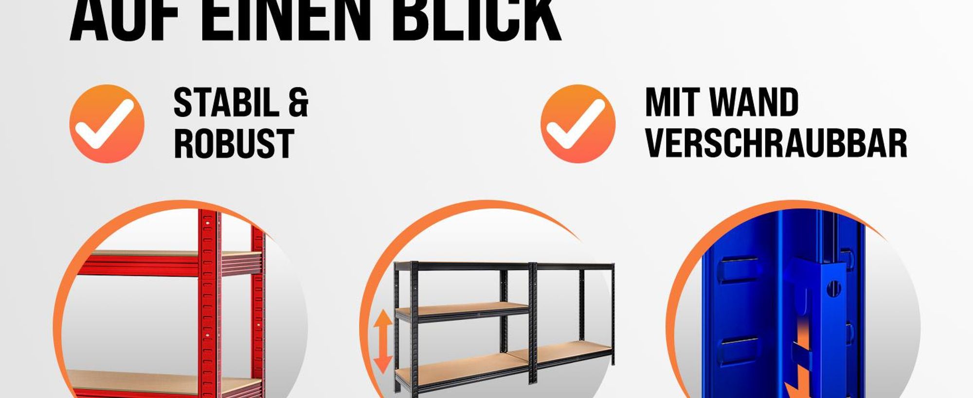 MONZANA® Schwerlastregal 180x90x40cm 875kg 5 MDF-Platten Regal Lagerregal Kellerregal Steckregal Werkstattregal