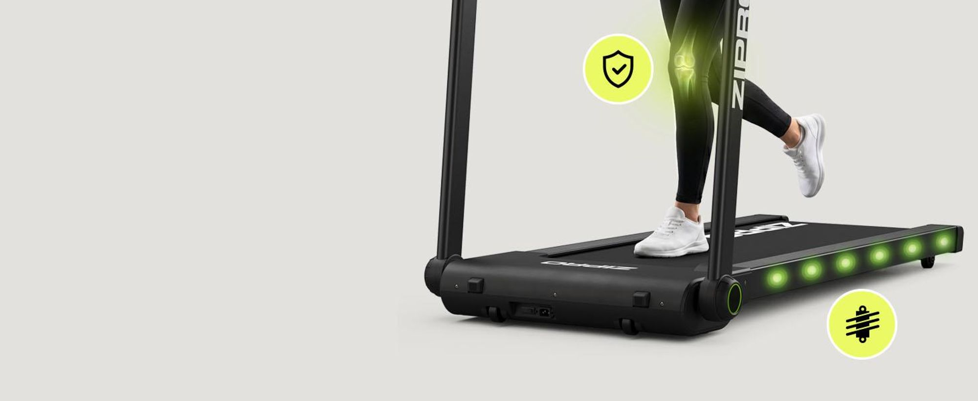 Składana bieżnia Zipro Pacto – elektryczna bieżnia fitness Ultra Flat do przechowywania pod łóżkiem Kompatybilna z aplikacją (Kinomap/FitShow) i ekranem dotykowym LED