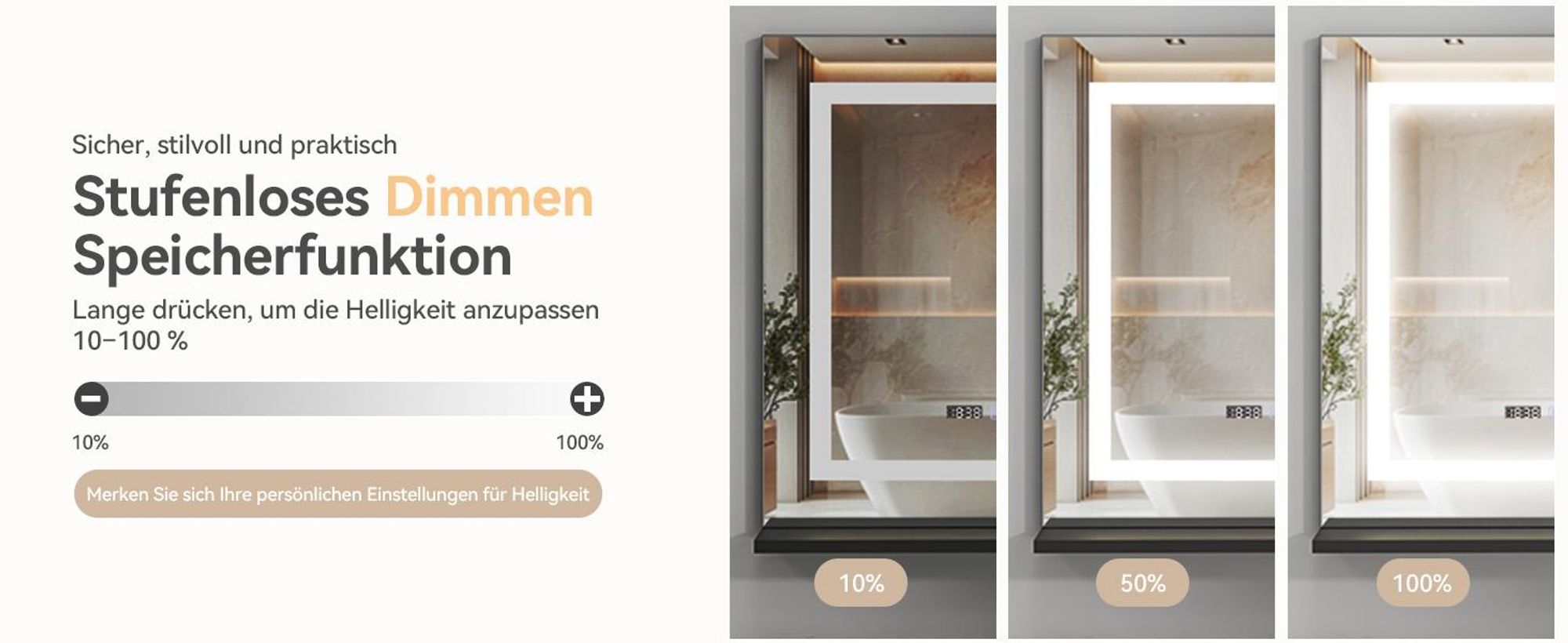 Puluomis Badspiegel 80x60, LED Badezimmerspiegel mit Doppelregal, 3 Farbtemperaturen dimmbar, Antibeschlag, Zeit und Temperaturanzeige beschlagfrei