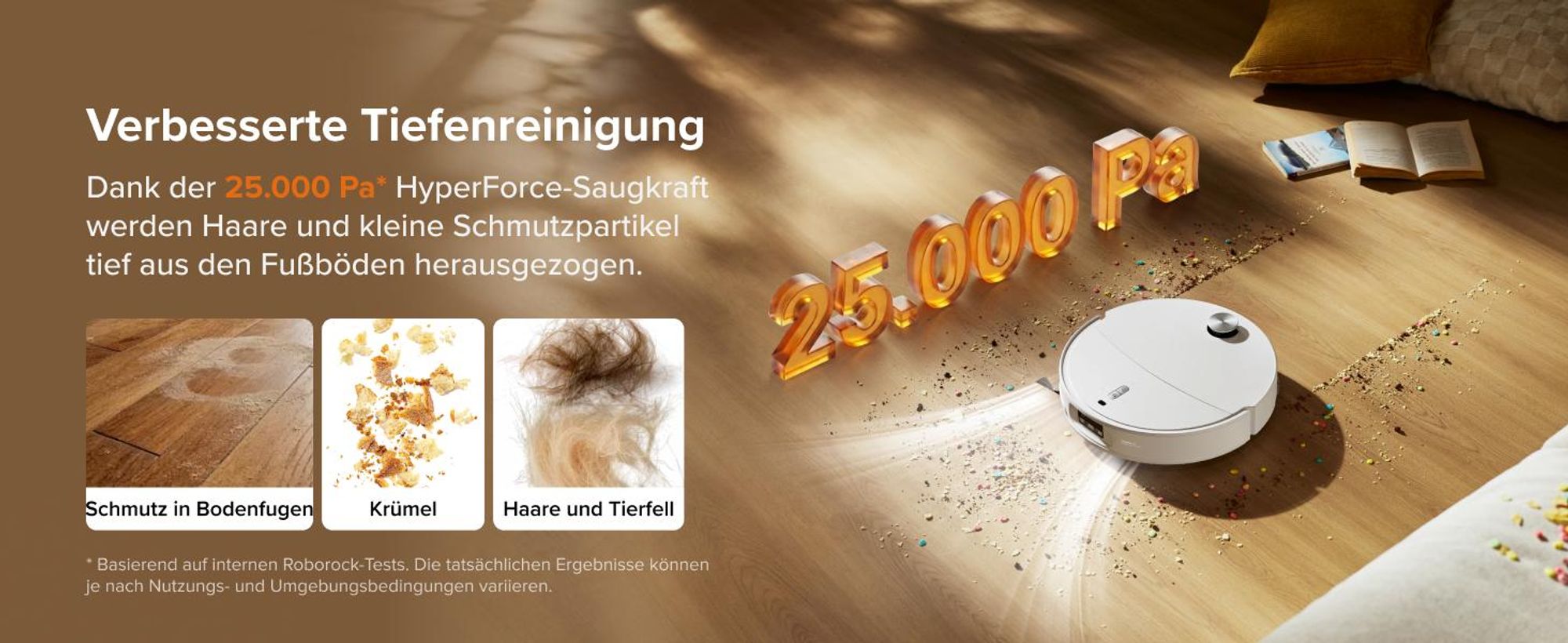 Roborock Qrevo Edge 2 Staubsauger Roboter, 25.000 Pa Saugroboter mit Wischfunktion, Wischmopp-Hebefunktion, 80 °C Moppwäsche mit heißem Wasser, Weiß