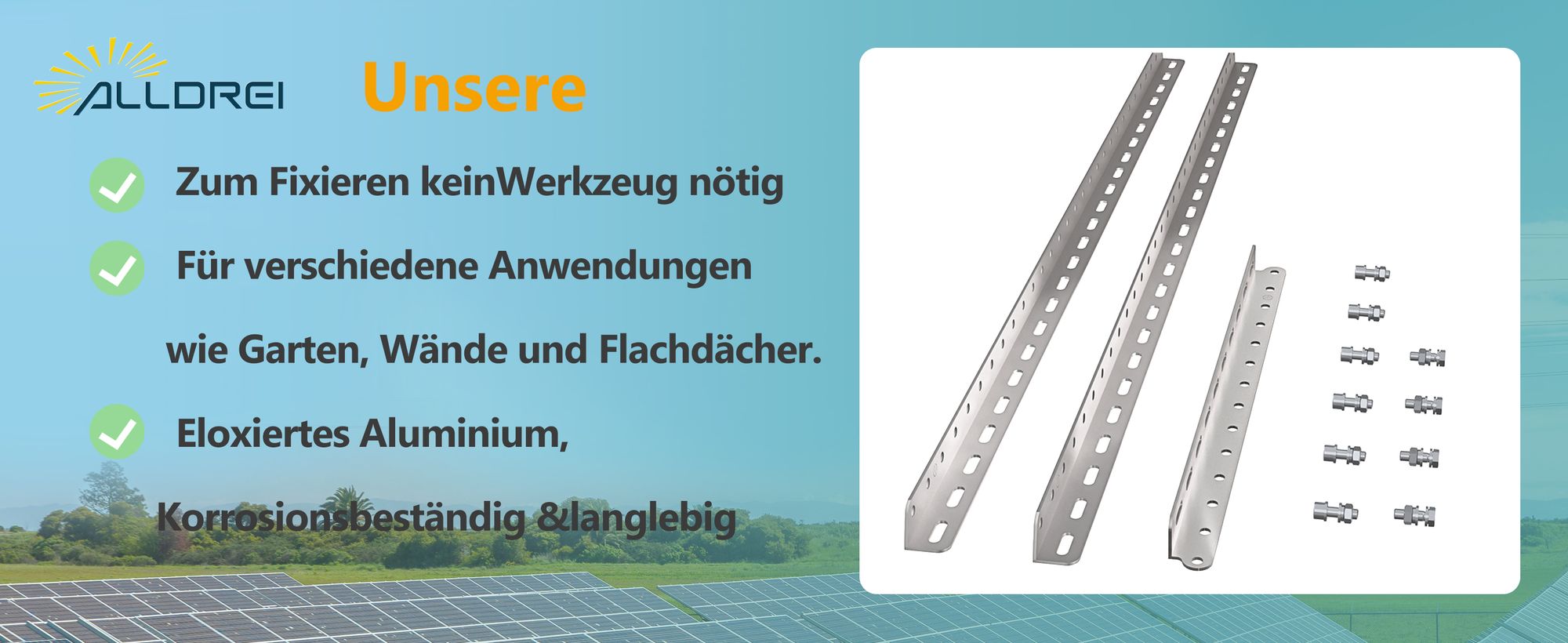 Balkonkraftwerk mit Speicher Anker Solix Solarbank 2 E1600 PRO, 1000W + Flachdach Halterung