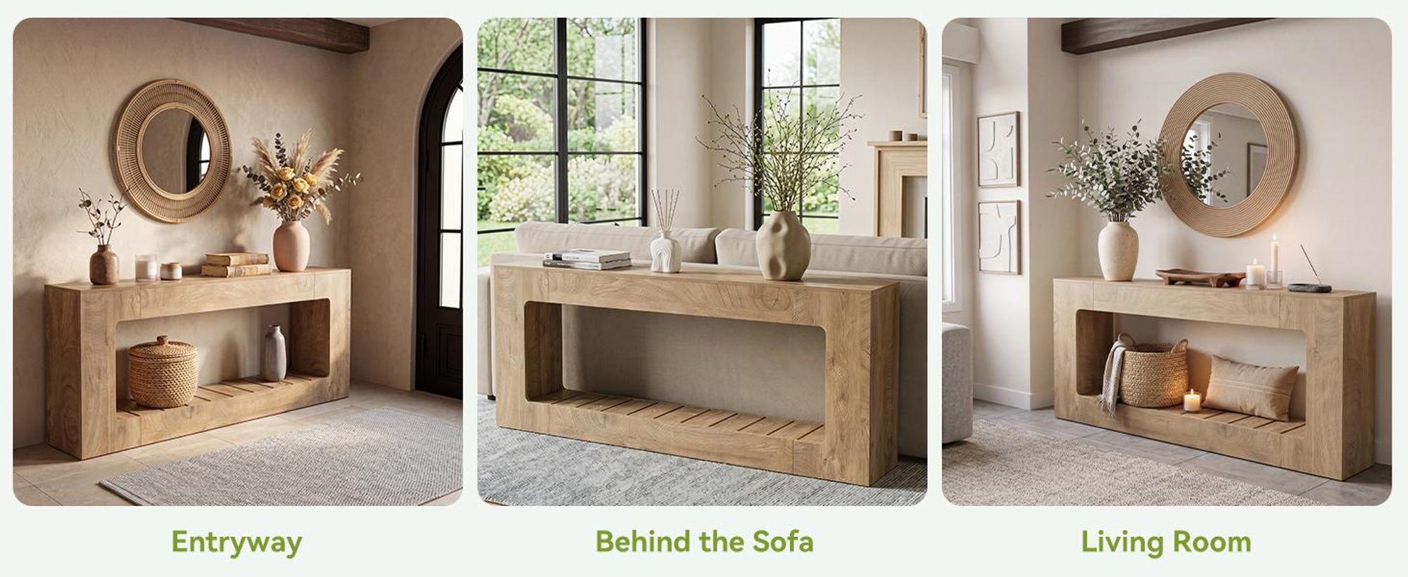 Tribesigns Konsolentisch, 200 cm, Landhausstil, ideal für Eingangsbereich, Flur, Diele oder Wohnzimmer, mit Ablagefach, rustikales Braun