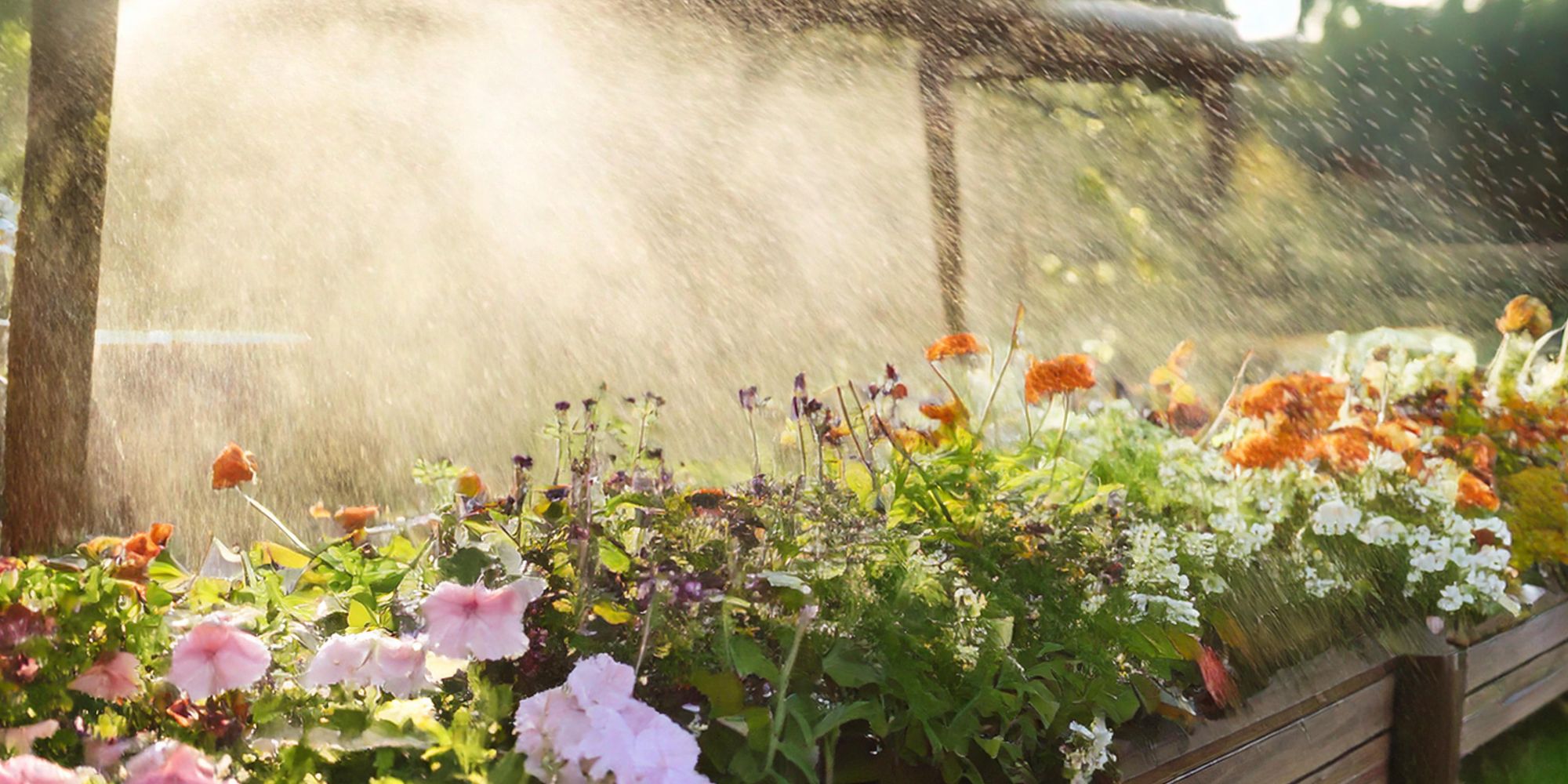 Sprühnebel Kühlsystem 10m für Terrasse & Garten, Wasservorhang mit 6 Messingdüsen, Bewässerungssystem für Gewächshaus, EVI GARDEN HydroLine UV-fest