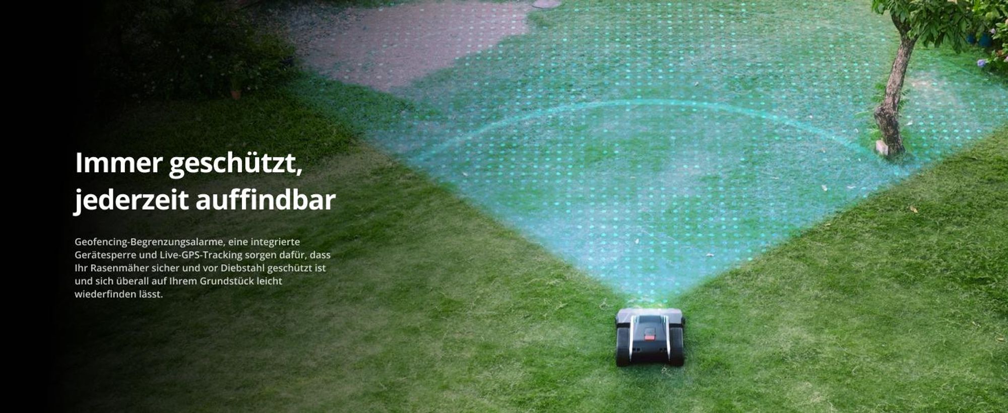 Mähroboter Lymow One Plus 5A 40cm/4000m² pro Tag, Kartierung bis zu 60.000m², ohne Begrenzungsdraht mit RTK-Cloud Techno