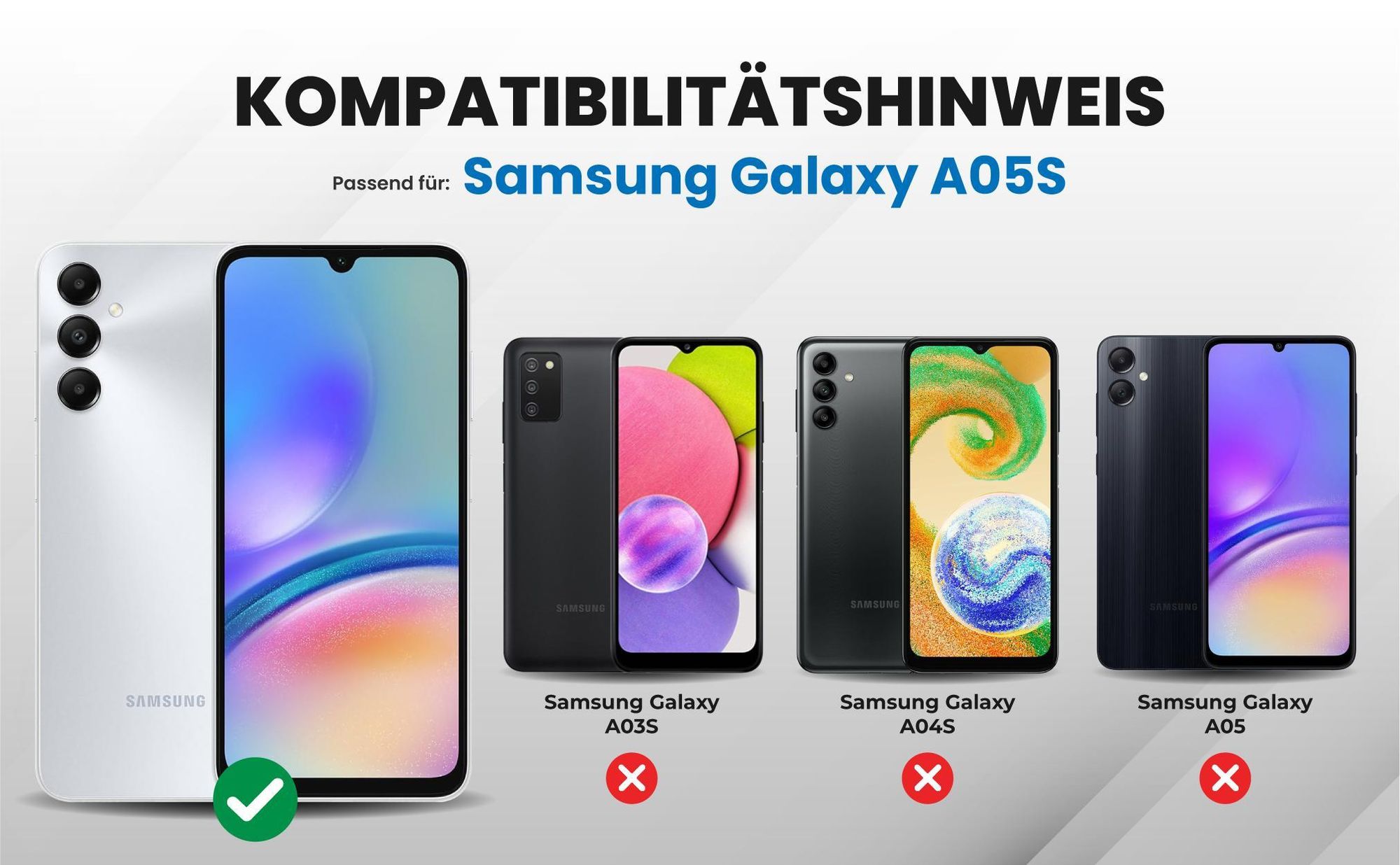 Kompatibilitätshinweise Hülle für Samsung Galaxy A05s