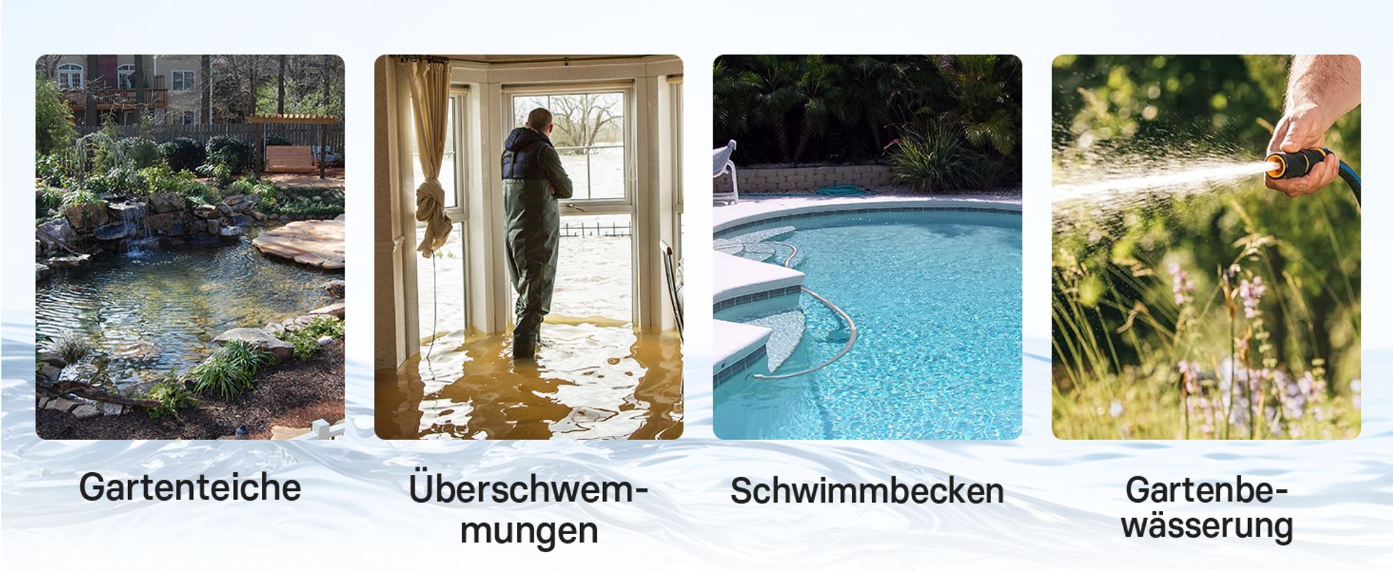 Schmutzwasserpumpe 5.000l/h, 250W, max. Förderhöhe 6m, Fremdkörper bis max. Ø5mm