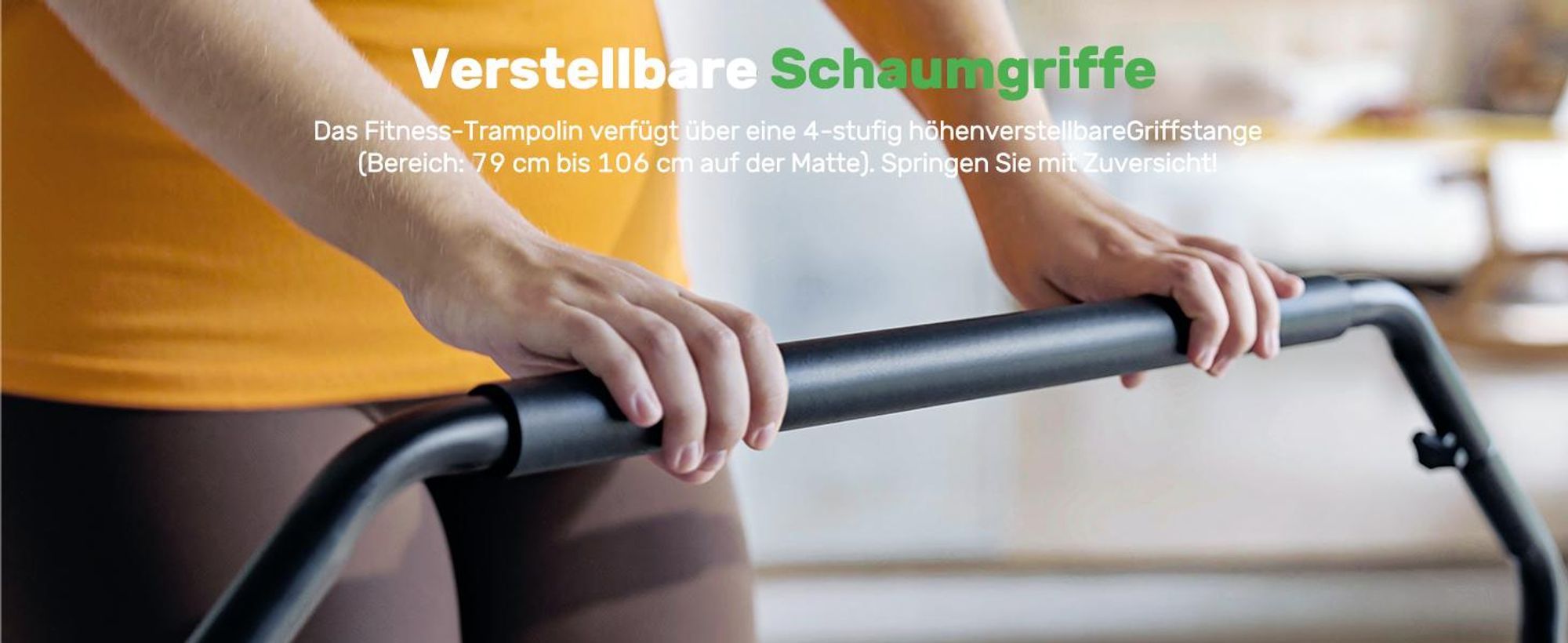 BCAN Rebounder-Trampolin Erwachsene | 122cm 250kg | Bungee-Seilen Verstellbarer Griff Indoor&Outdoor