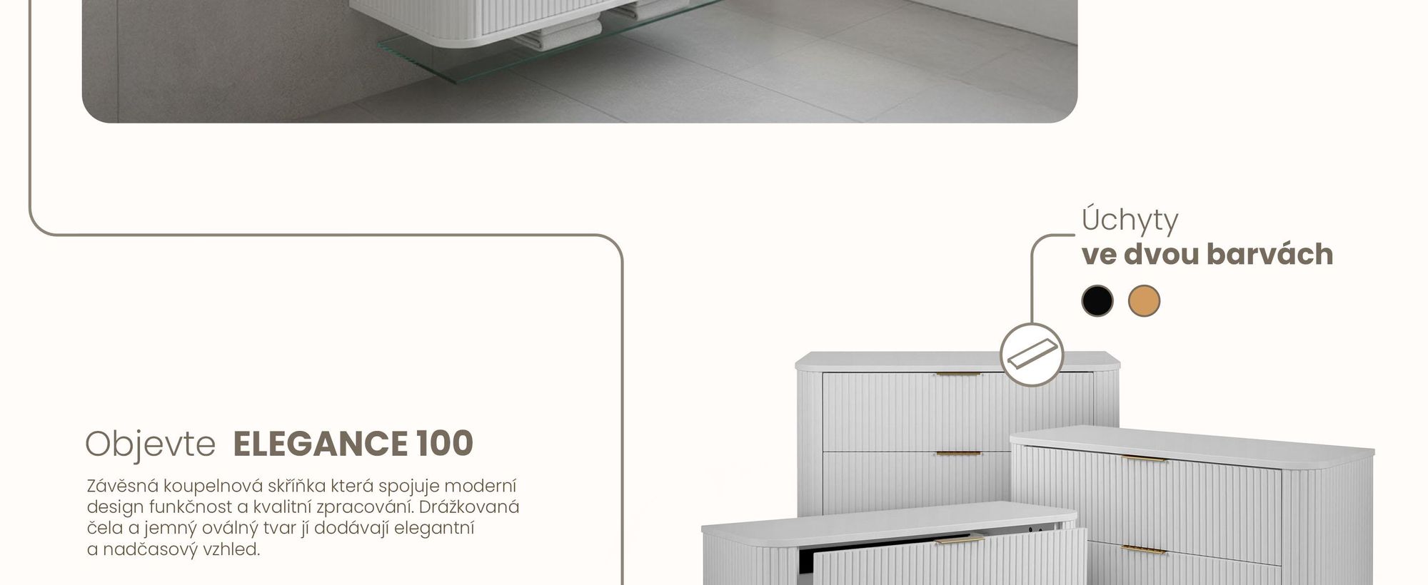 Koupelnová Skříňka 100 CM Bílý Matný MDF 2 Zásuvky