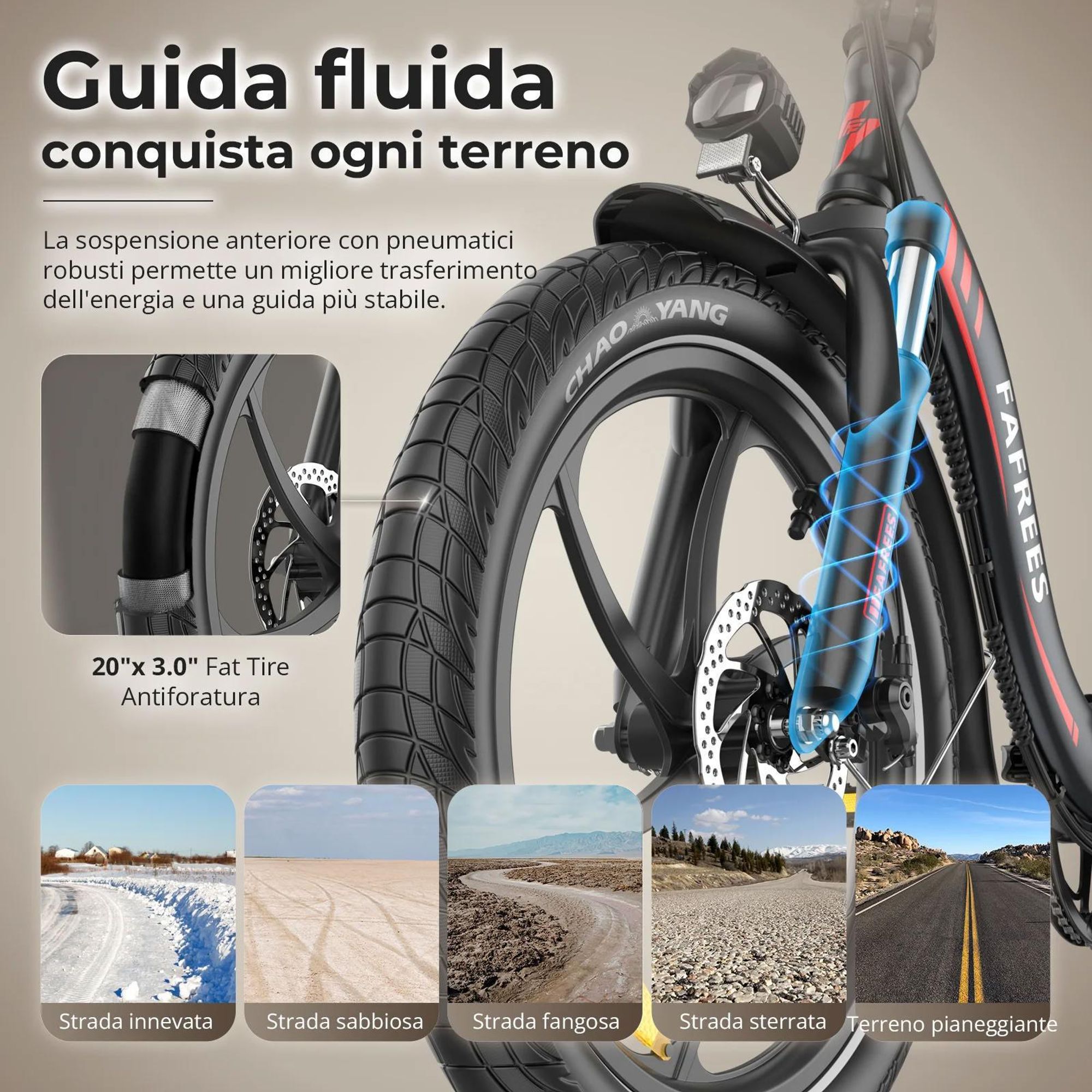 E-Bike FAFREES F20+ - Motore 250W Batteria 36V20Ah Pneumatici Da 20 Pollici Freni A Disco Meccanici - Nero