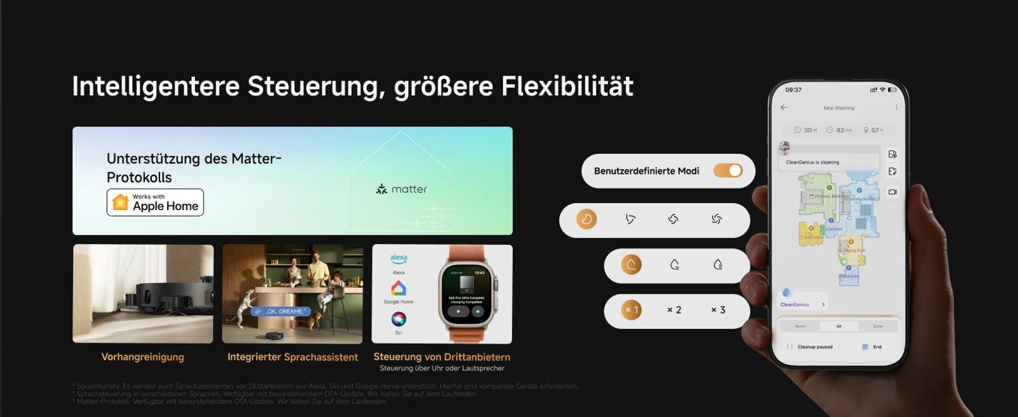 Dreame X60 Pro Ultra Complete Staubsauger Roboter mit Wischfunktion,42kPa Saugkraft,Doppelter UltraExtend-Arm,Zwei KI-Kameras,Selbstreinigung,Grau