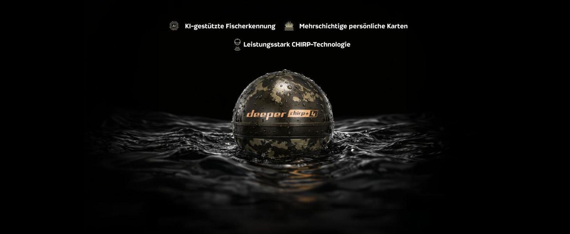 Deeper CHIRP+ 4 KI-Fischfinder mit GPS – Sonar für Boot, Eis & Ufer