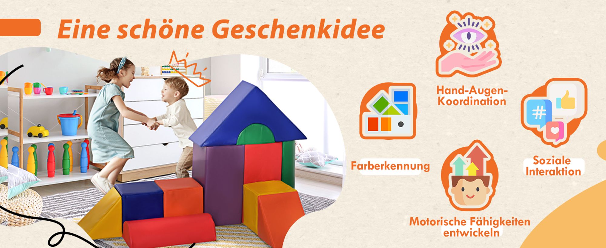 HOMCOM 11-tlg. Softbausteine, Schaumstoffbausteine, Bausteinset, Kunstleder Bunt