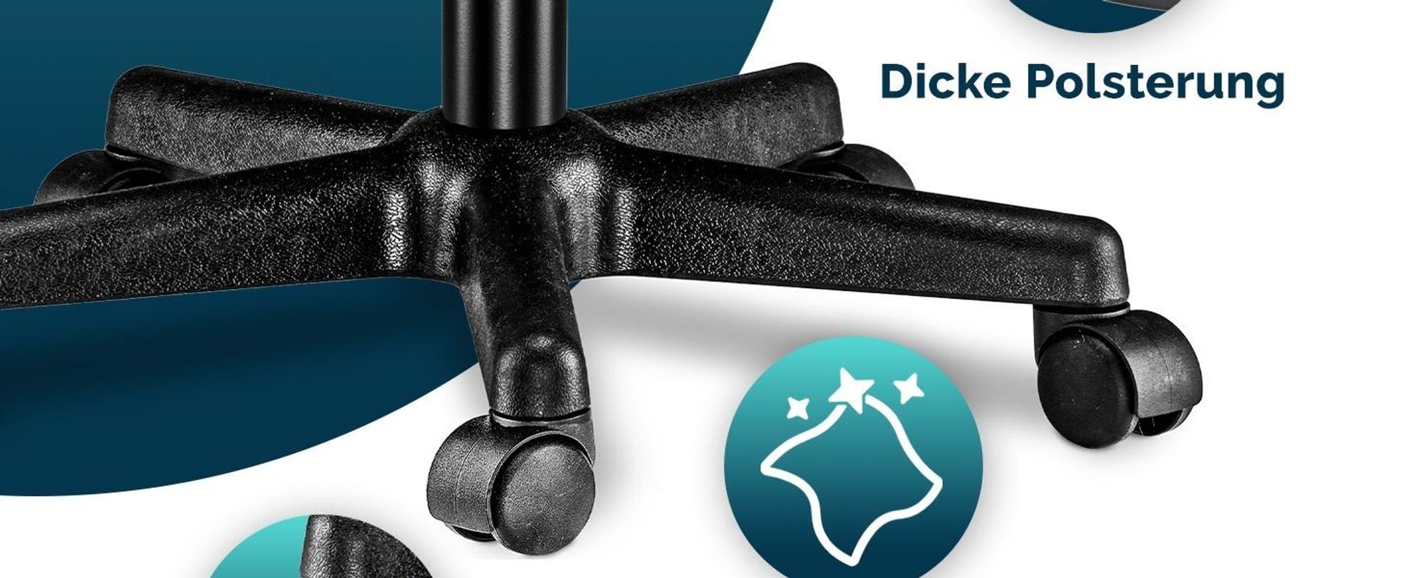 CASARIA® Rollhocker Höhenverstellbar 2er Set 10cm Polsterung 46-60cm Höhe 360° Drehbar Ø35cm Rund Rollen Bürohocker Drehhocker Arbeitshocker Stuhl Grau