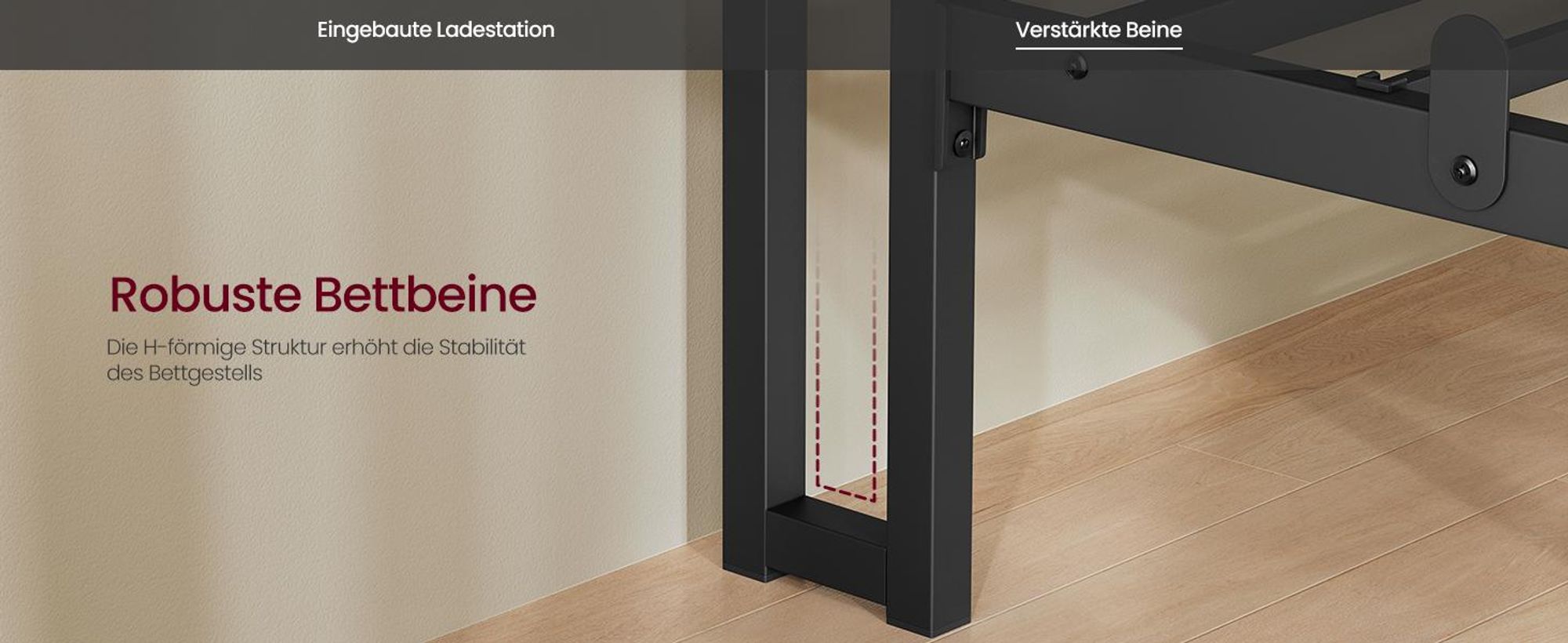 VASAGLE Bettgestell 90 x 200 cm, mit Schublade, LED-Beleuchtung, Schlafzimmer, Kopfteil, schwarz-braun
