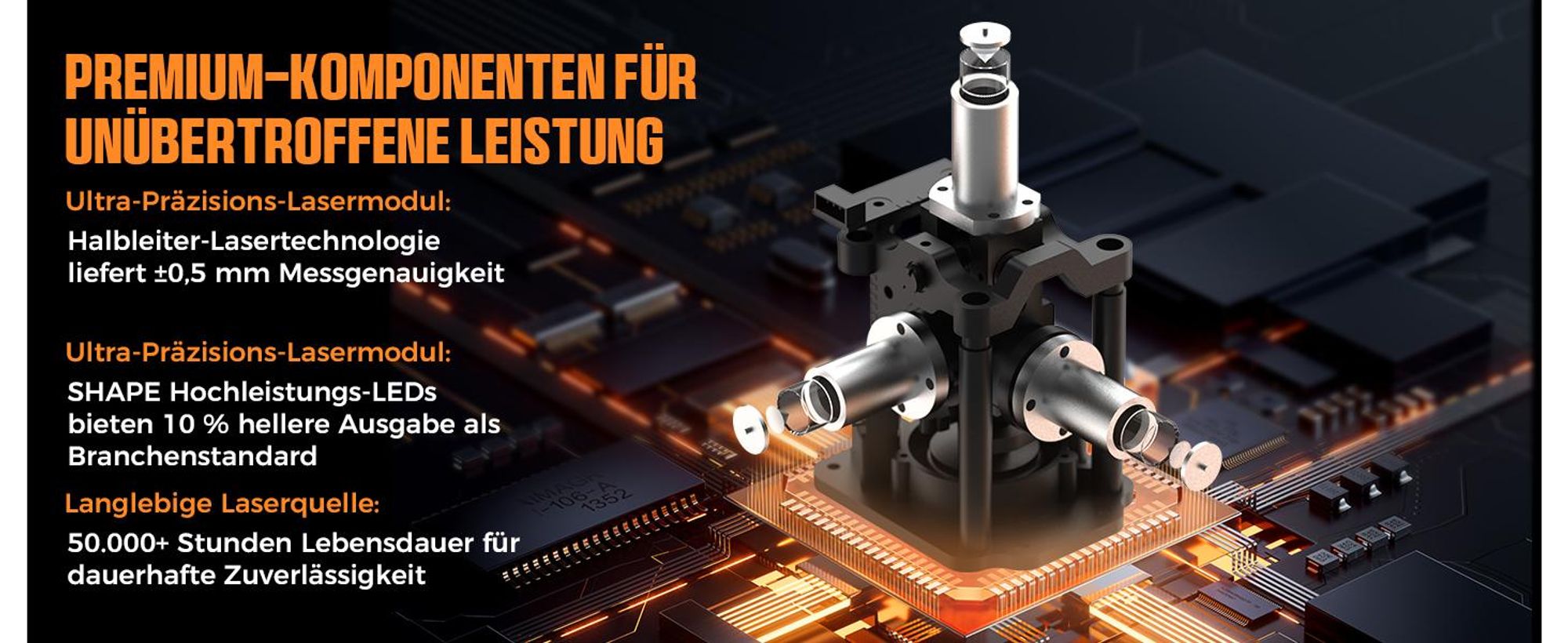 CIGMAN CM-S03 Kreuzlinienlaser 3x360° Grün mit App & LCD-Display